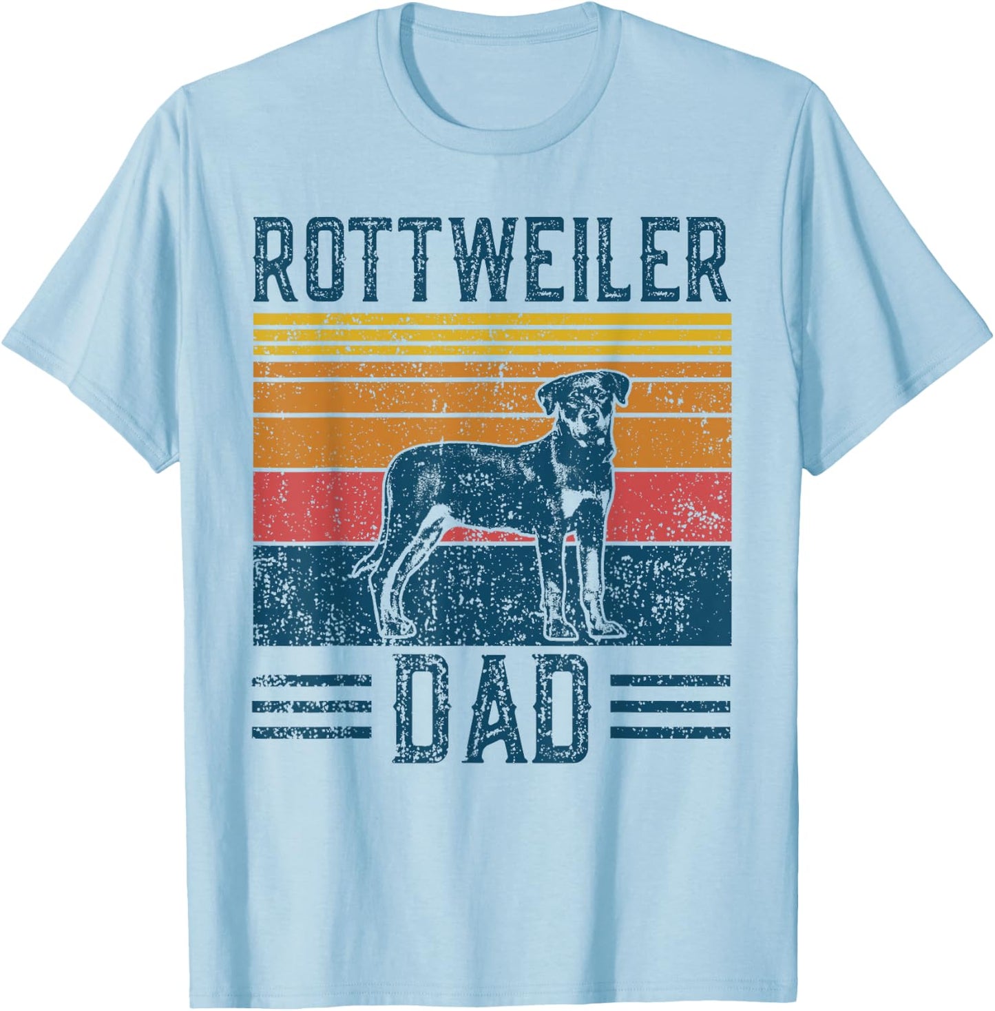 Dog Rottie Dad - Vintage Rottweiler Dad Men Women T-Shirt - T-Shirt | Light Blue