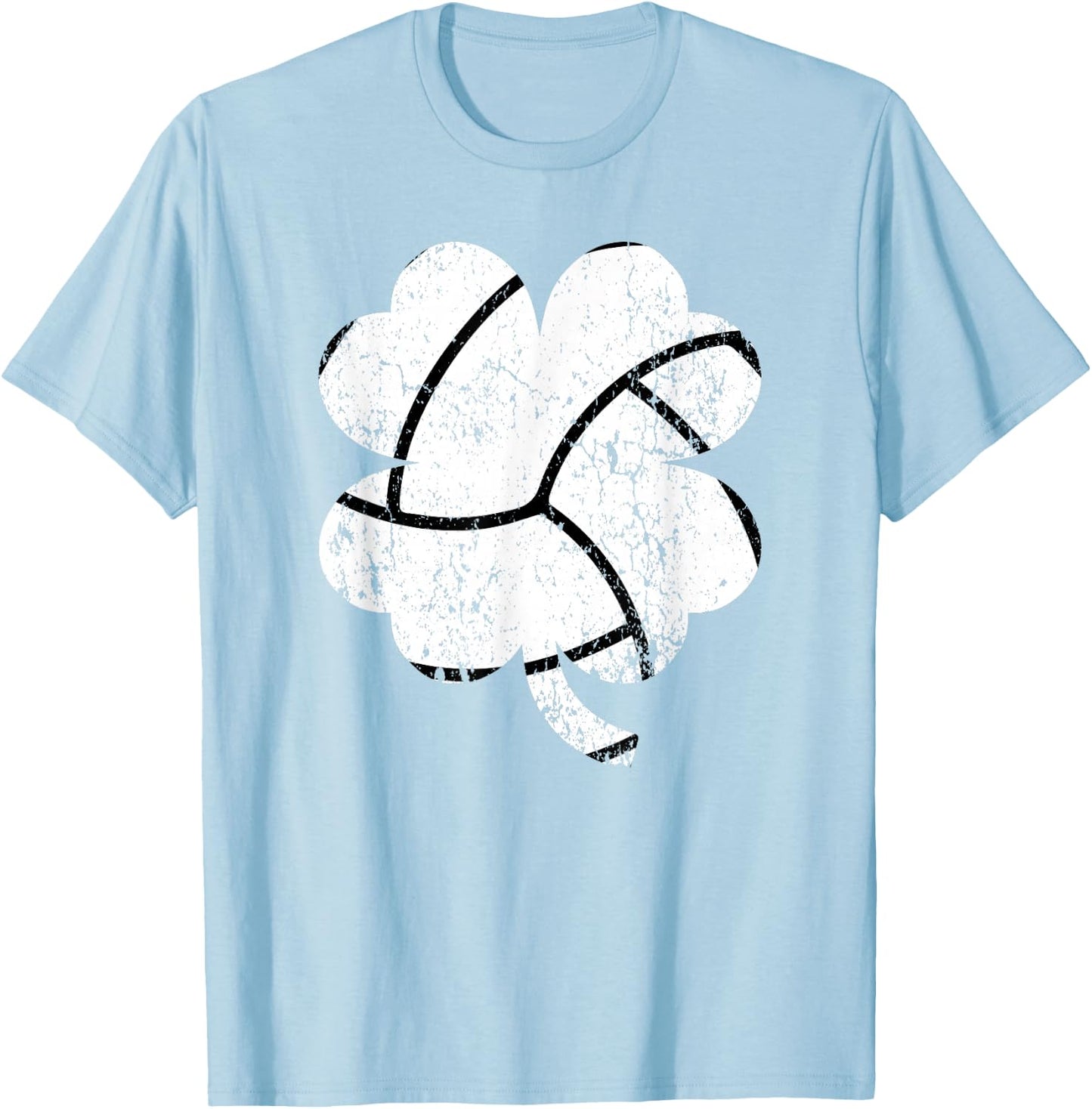 Volleyball Shamrock Four Leaf Clover St Patricks Day T-Shirt - T-Shirt | Light Blue