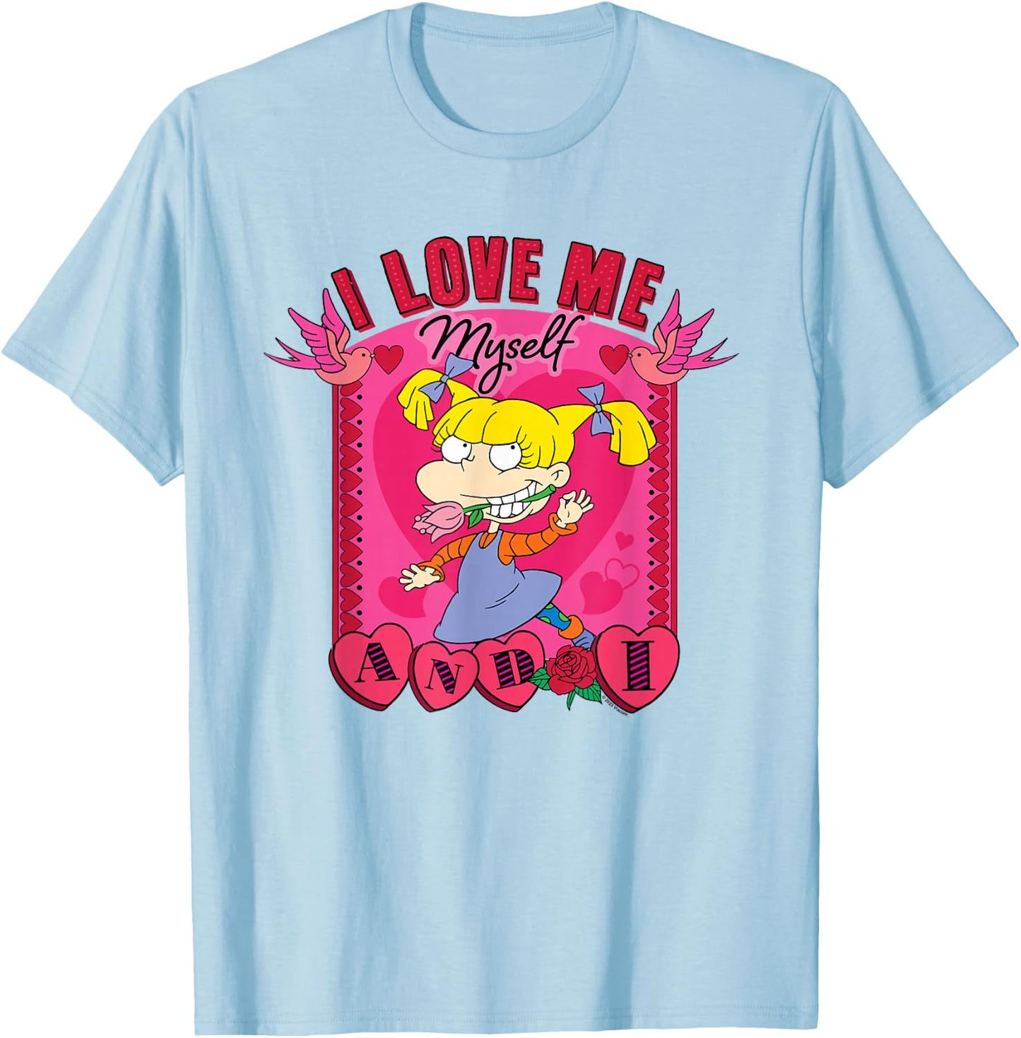 Rugrats Valentine's Day Angelica, I Love Me, Myself And I T-Shirt - T-Shirt | Light Blue