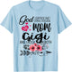 God Gifted Me Two Titles Mom And Gigi Flower Mother's Day T-Shirt - T-Shirt | Light Blue