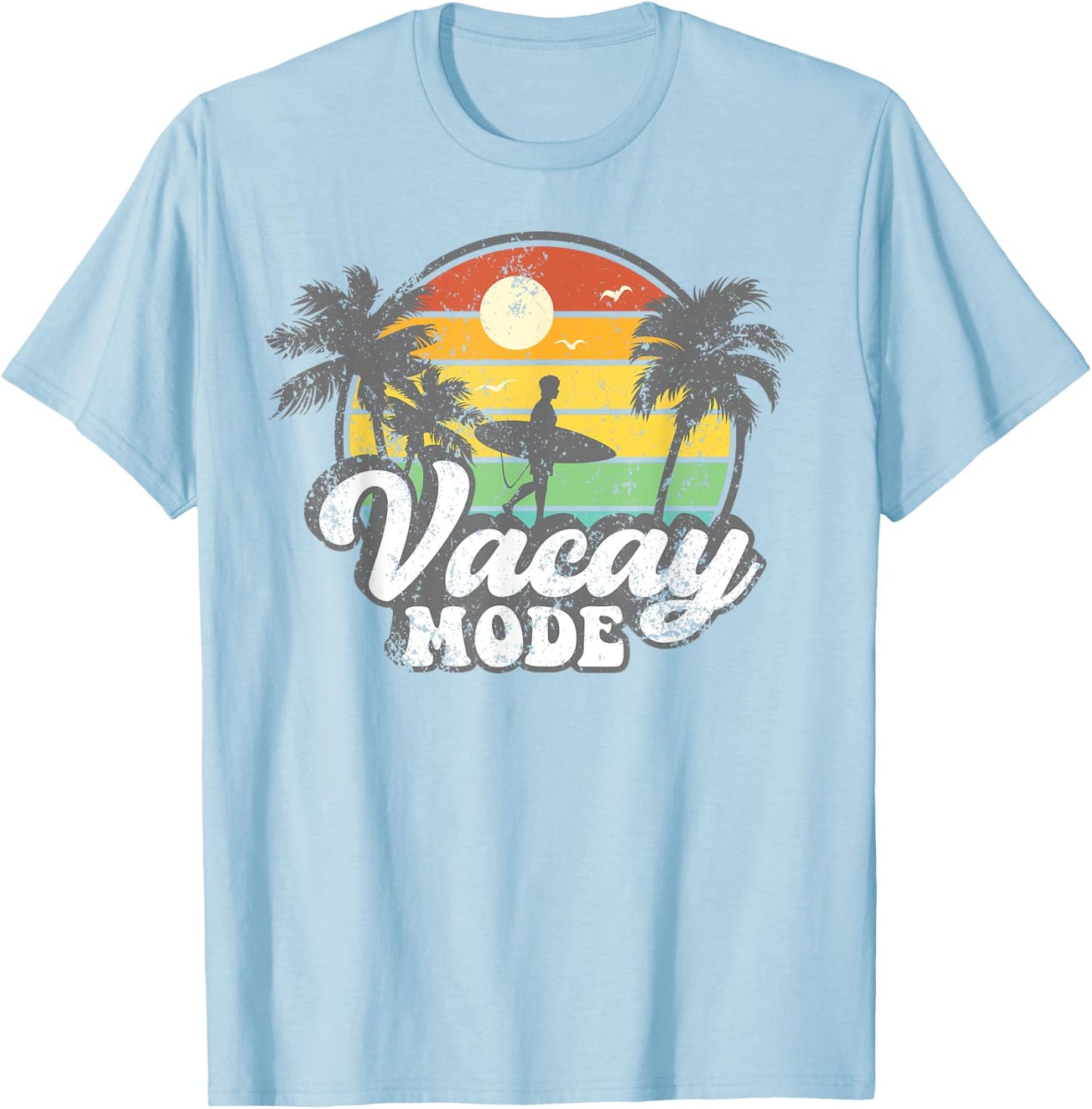 Vacay Mode Retro Beach Vacation Summer Kids Men Woman retro T-Shirt - T-Shirt | Light Blue