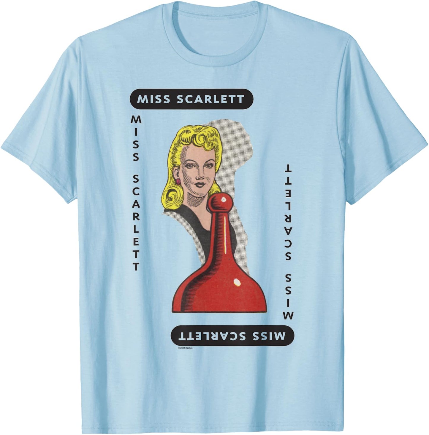 Clue Miss Scarlett Playing Card Halloween Costume T-Shirt - T-Shirt | Light Blue