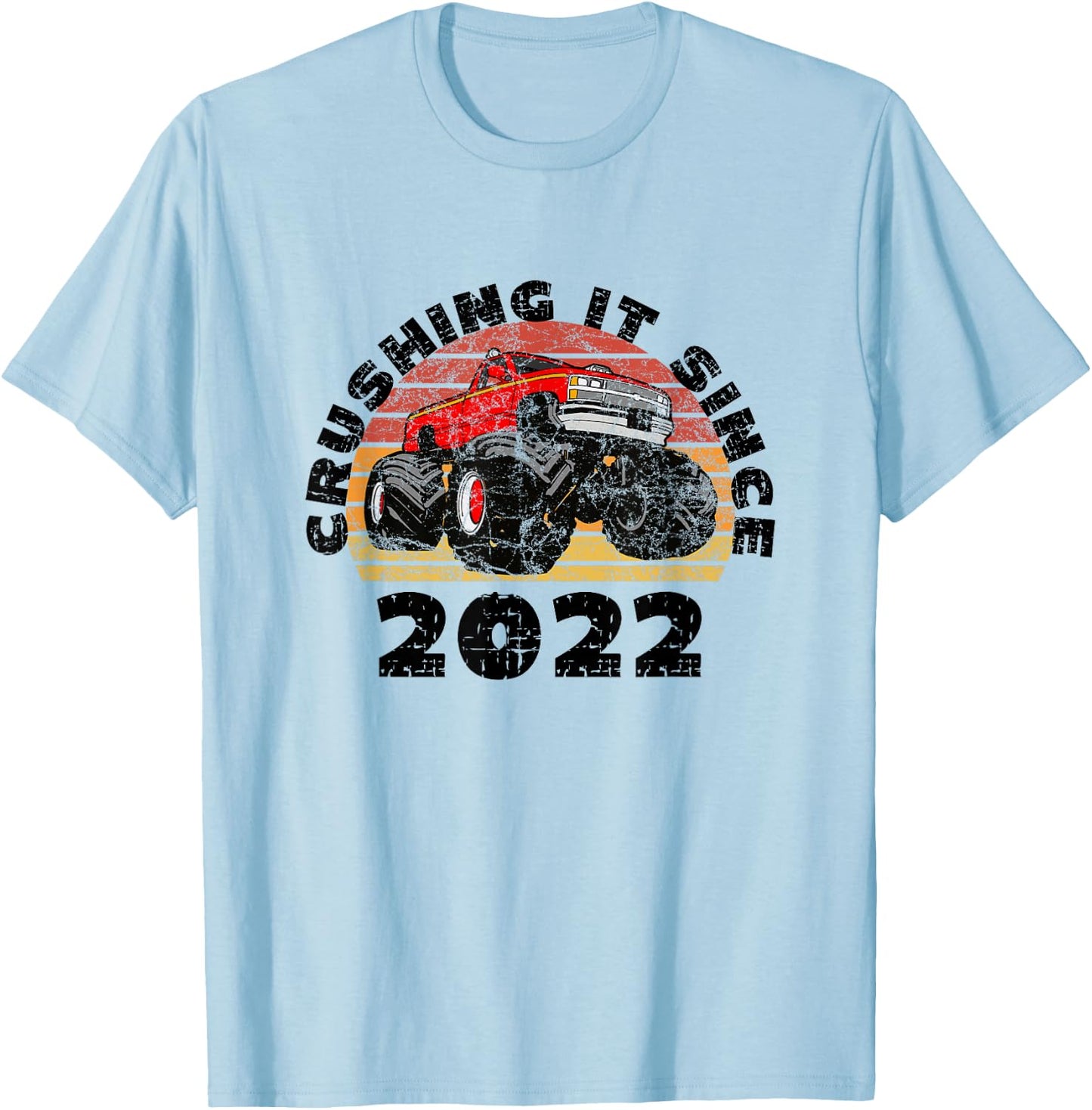 Monster Truck Driver Crushing It Since 2022 Anniversary T-Shirt - T-Shirt | Light Blue