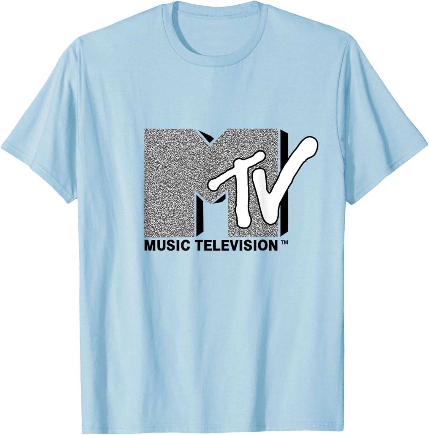 Mademark x MTV - Classic Official Original MTV Logo with wall structure T-Shirt - T-Shirt | Light Blue
