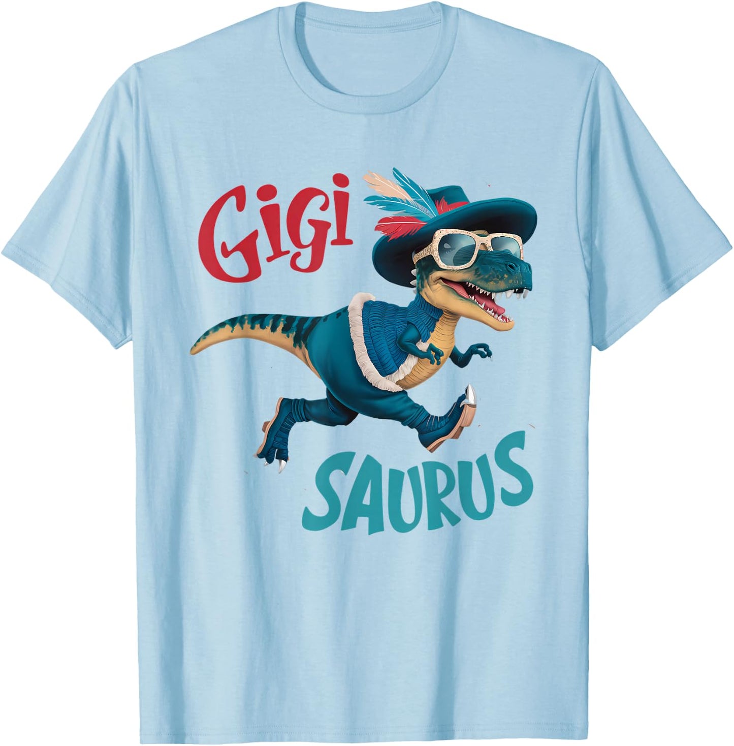 Gigi Saurus Grandmother Grandma Gigisaurus T-Shirt - T-Shirt | Light Blue
