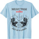 Sak Yant Twin Tiger - Muay Thai Magical Tattoo Strength T-Shirt - T-Shirt | Light Blue