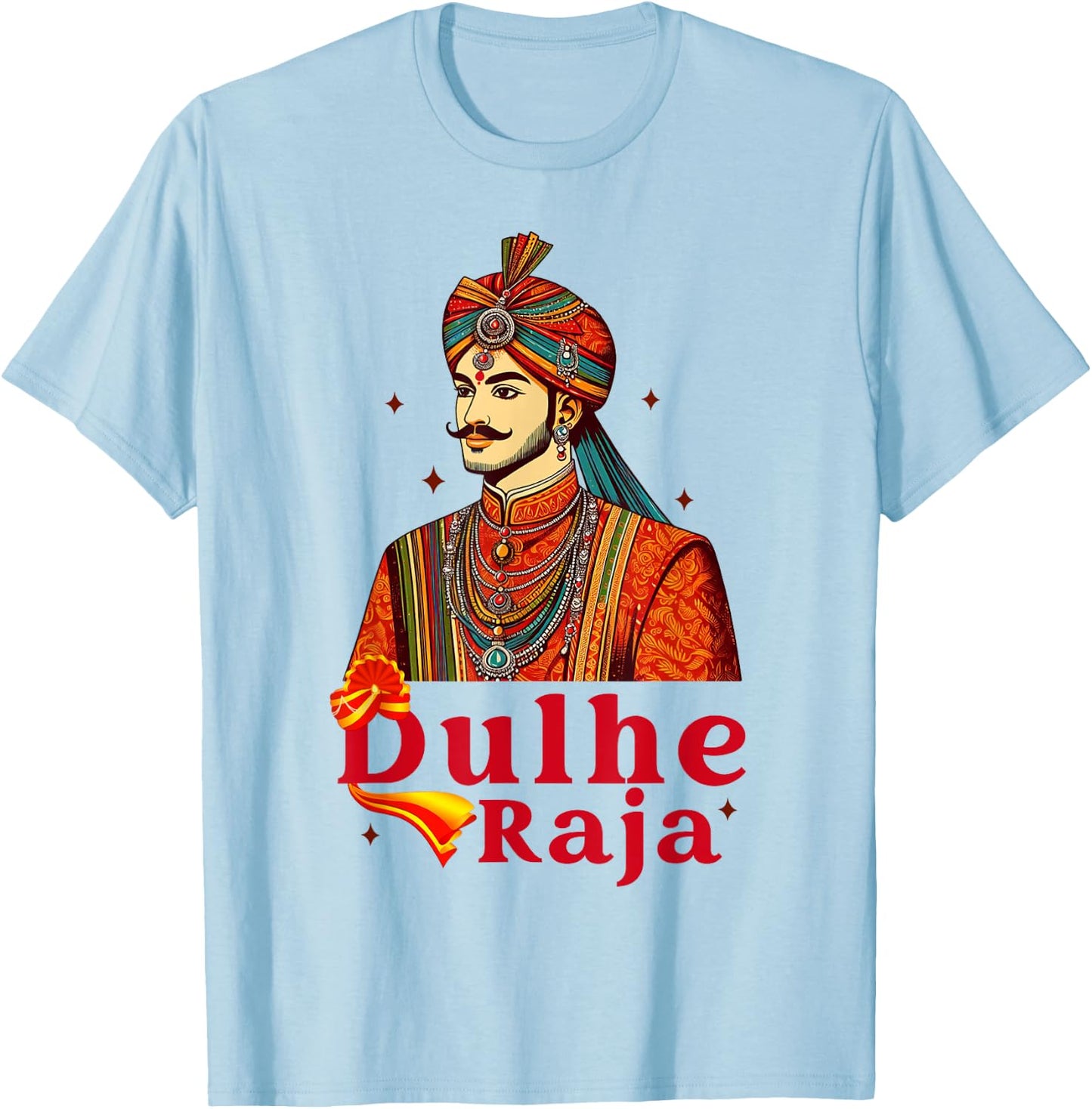 Indian Groom Indian Wedding Party Desi Newlywed Dulhe Raja T-Shirt - T-Shirt | Light Blue