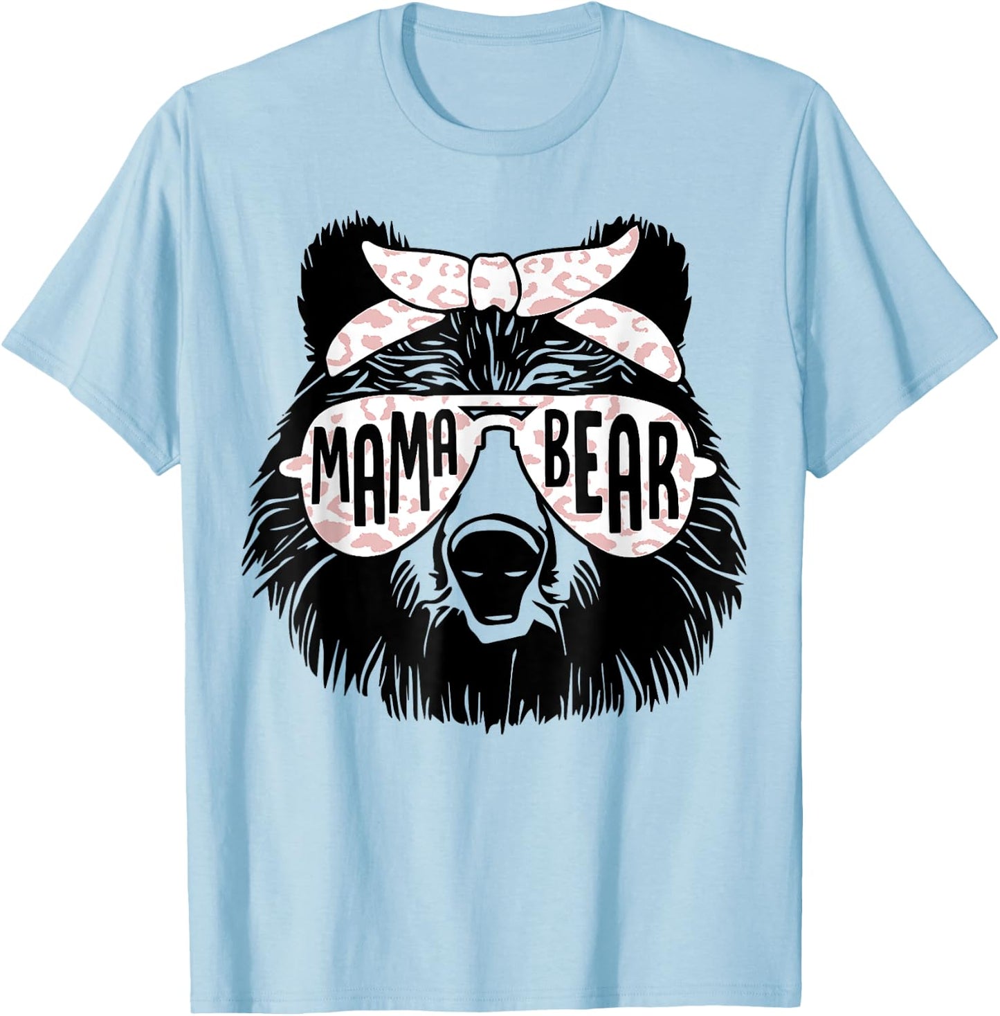 Mama Bear Face Sunglasses Mother Mother's Day gift T-Shirt - T-Shirt | Light Blue