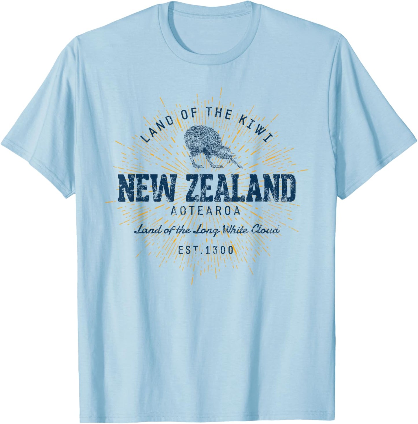 Vintage New Zealand Retro T-Shirt - T-Shirt | Light Blue