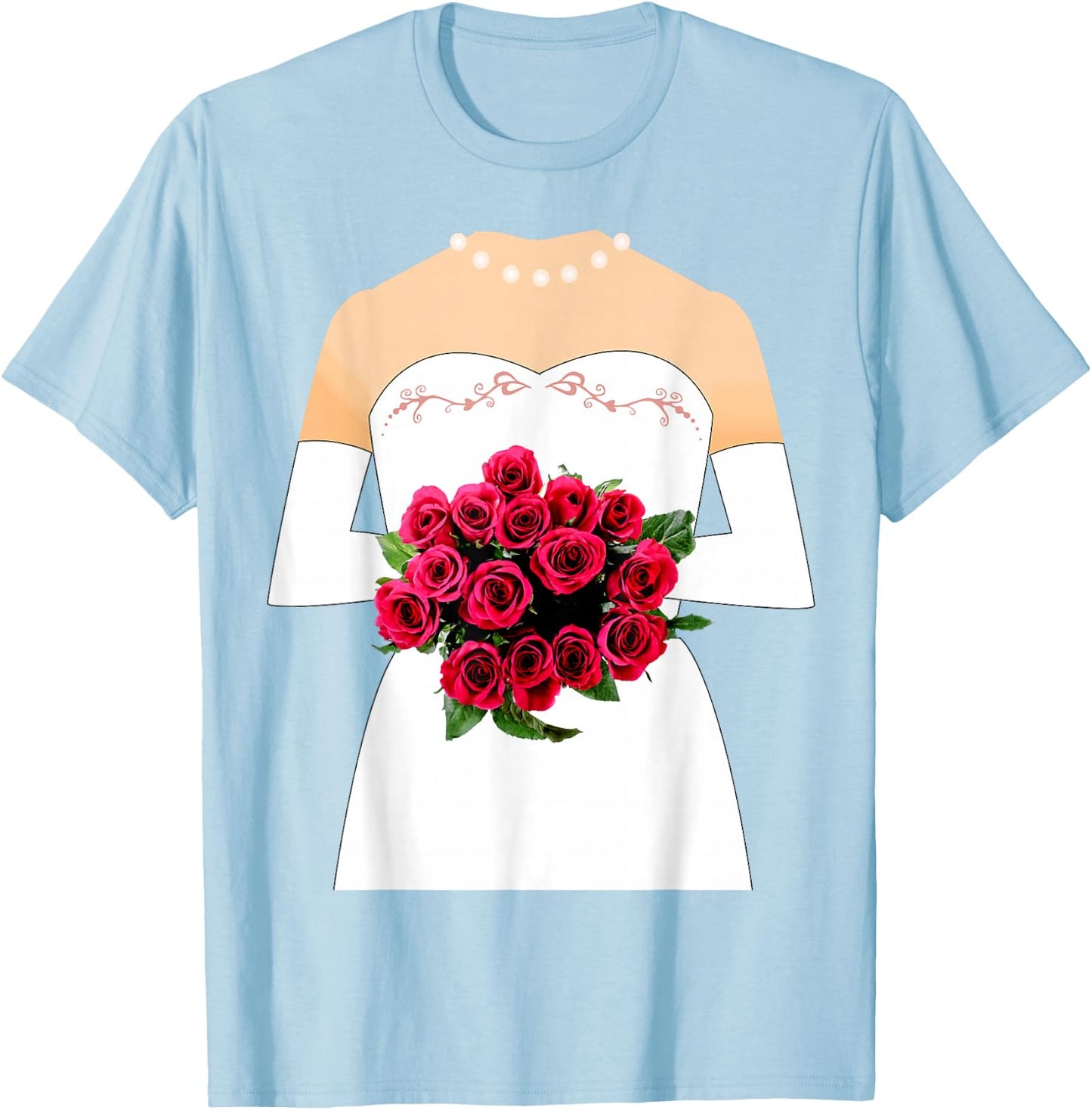 Bridal Gown for Bachelorette Party, Bride Halloween Costume T-Shirt - T-Shirt | Light Blue