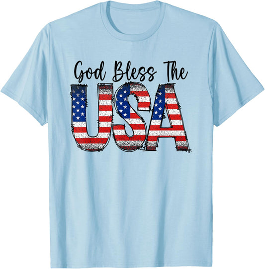 God bless the USA - July 4 T-Shirt - T-Shirt | Light Blue