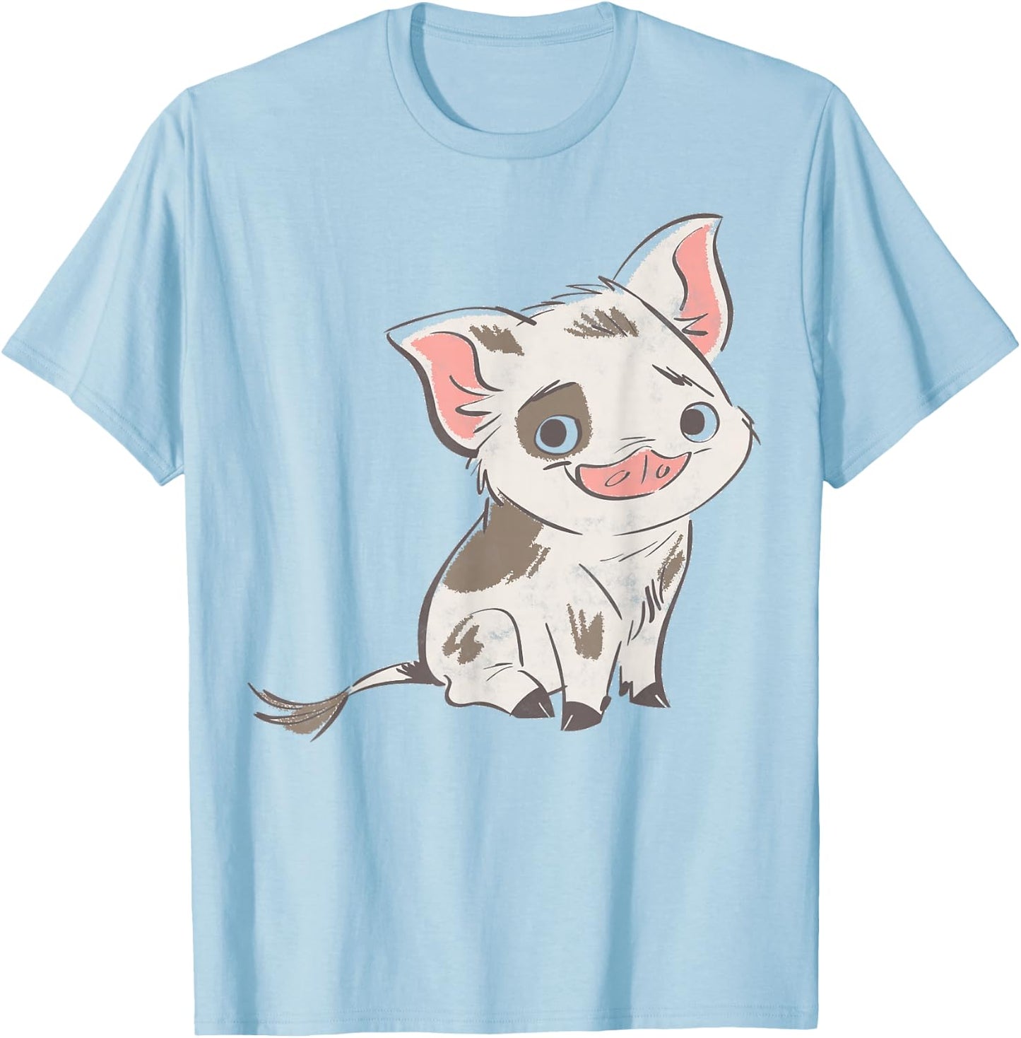 Disney Moana Pua Drawn Smile Graphic T-Shirt - T-Shirt | Light Blue