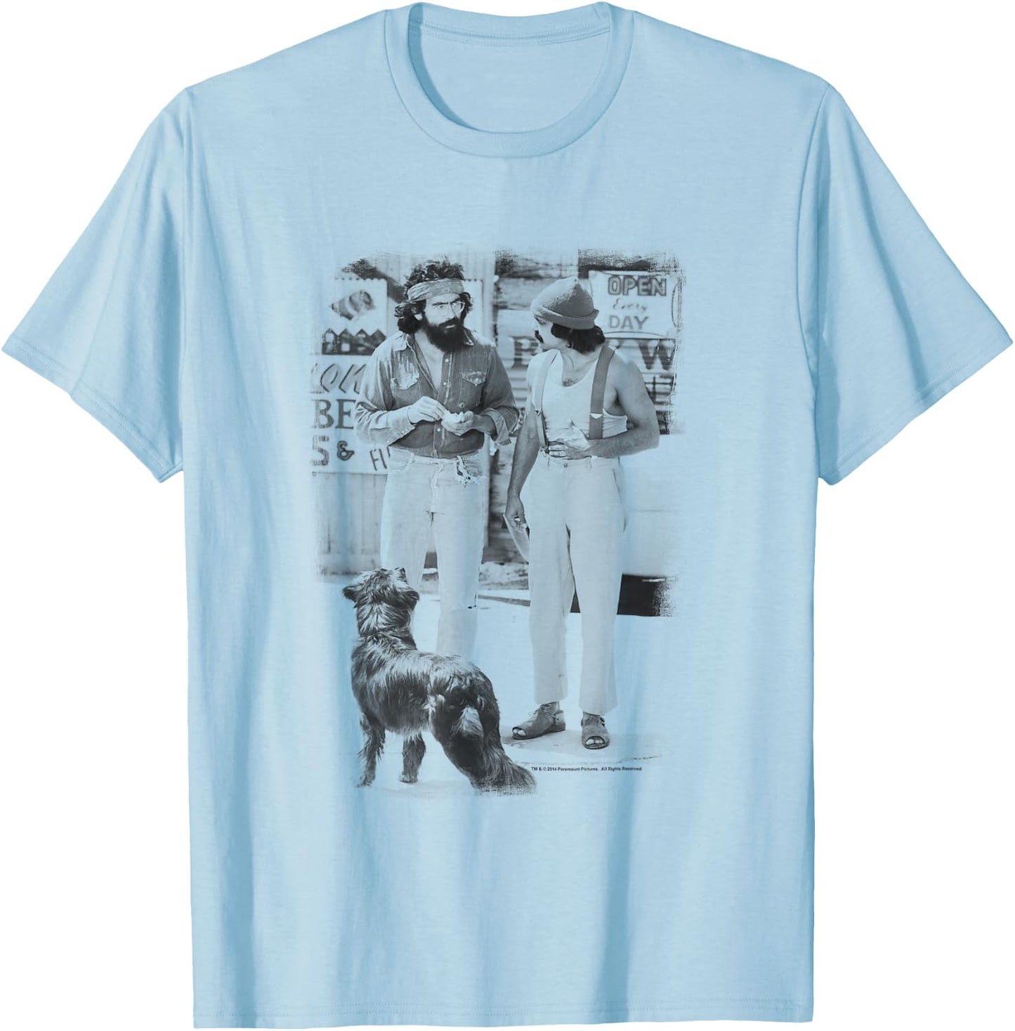 Up in Smoke Cheech Chong Dog T-Shirt - T-Shirt | Light Blue