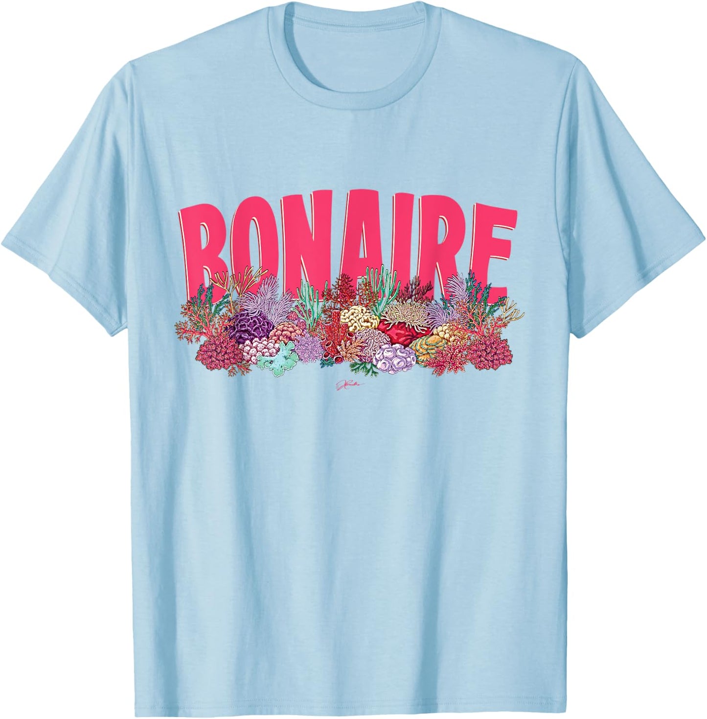 JCombs: Bonaire, Coral Reef, Beach T-Shirt - T-Shirt | Light Blue