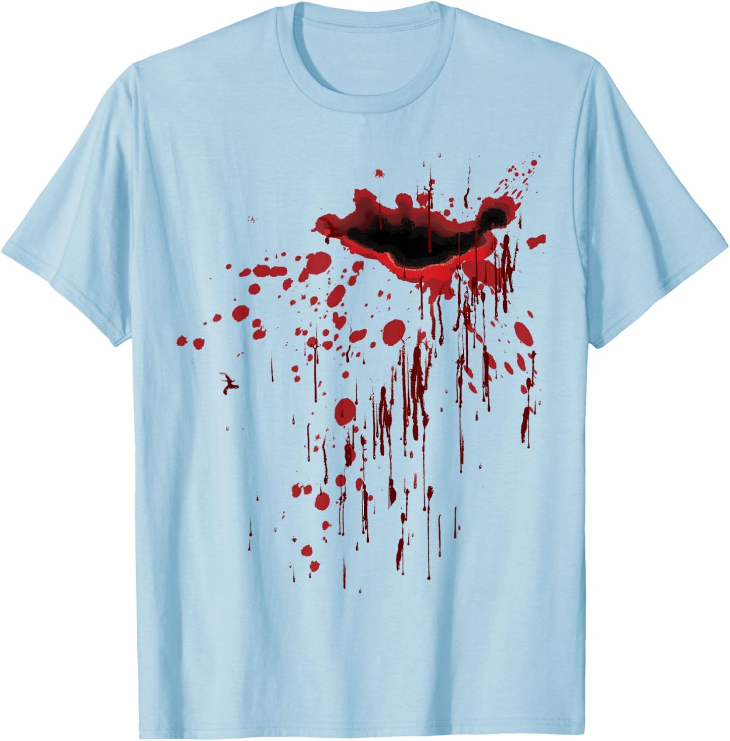Blood Splatter Shirt Blood Stained Halloween Zombie Graphic T-Shirt - T-Shirt | Light Blue