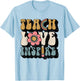 Back To School Teach Love Inspire Retro Teachers Women Gift T-Shirt - T-Shirt | Light Blue