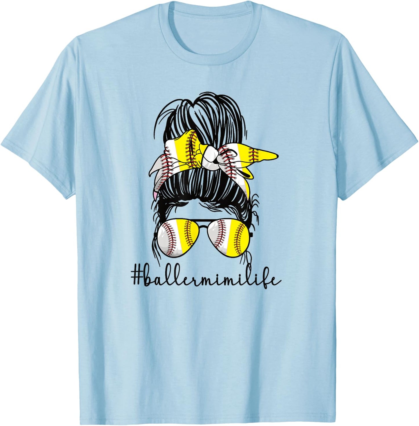 Baller Mimi Life Softball Baseball Mimi Grandma T-Shirt - T-Shirt | Light Blue
