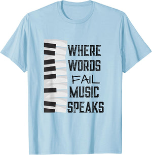 Music Lovers Themed Gift T-Shirt - T-Shirt | Light Blue