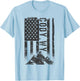 American Flag Patriotic Cody Wyoming Mountains T-Shirt - T-Shirt | Light Blue