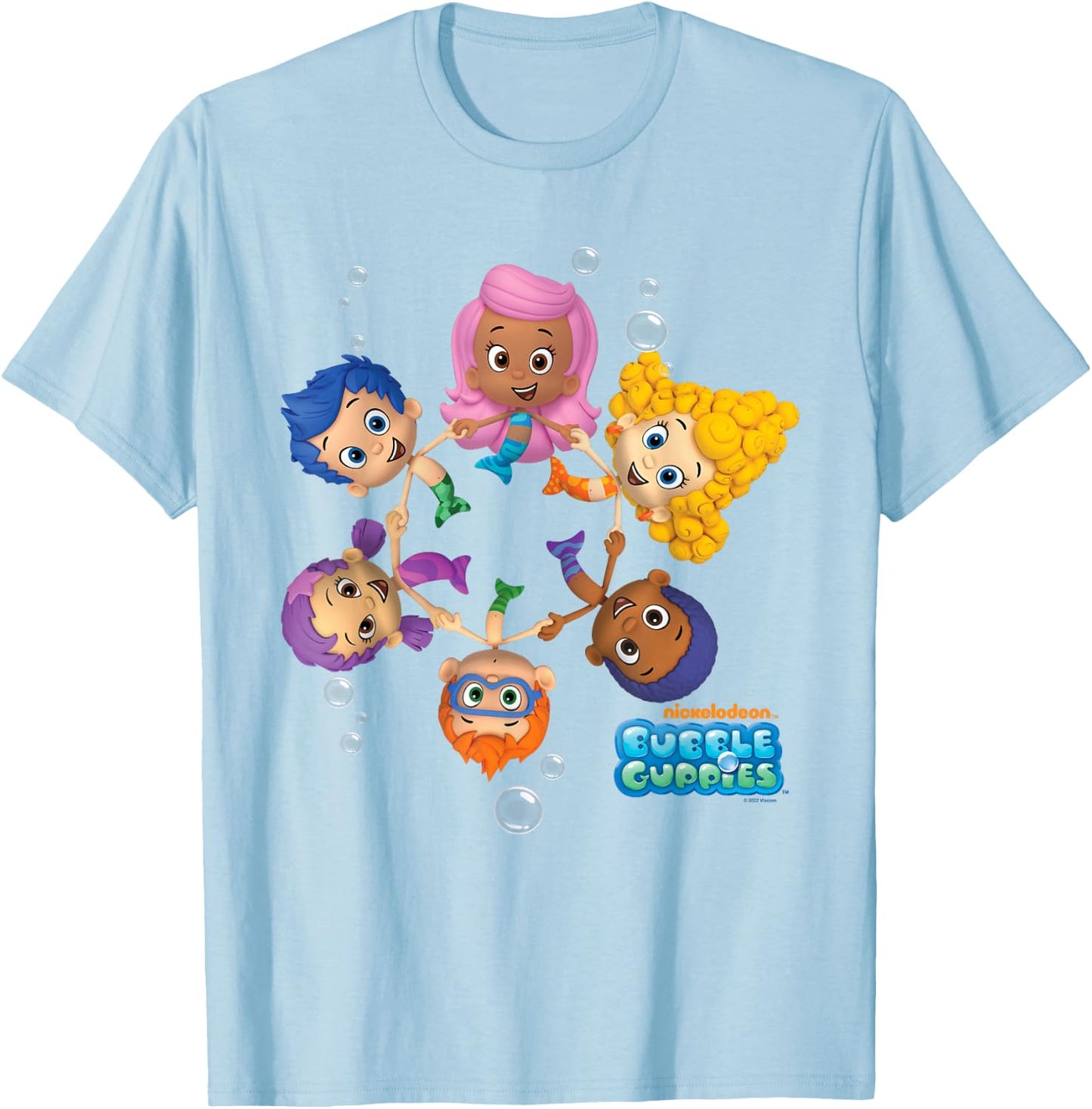 Bubble Guppies Nonny, Deema, Oona, Molly, Goby, Gil T-Shirt - T-Shirt | Light Blue