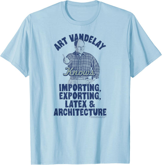 Seinfeld Art Vandelay Knows George Ad Funny 90's TV Show T-Shirt - T-Shirt | Light Blue