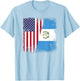 Half Guatemalan Flag | Vintage Guatemala USA Gift T-Shirt - T-Shirt | Light Blue