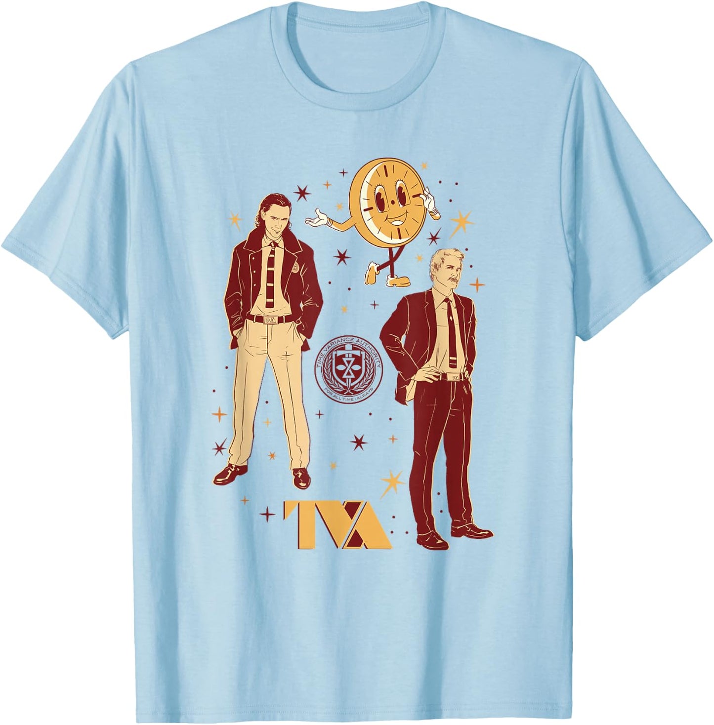 Marvel Loki & Mobius TVA Icons For All Time T-Shirt - T-Shirt | Light Blue
