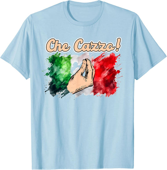 Italian Hand Gesture Italy Travel Sarcasm Humor Che Cazzo T-Shirt - T-Shirt | Light Blue