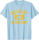 Belfast N. Ireland Gym Style Green w Distressed Amber Print T-Shirt - T-Shirt | Light Blue
