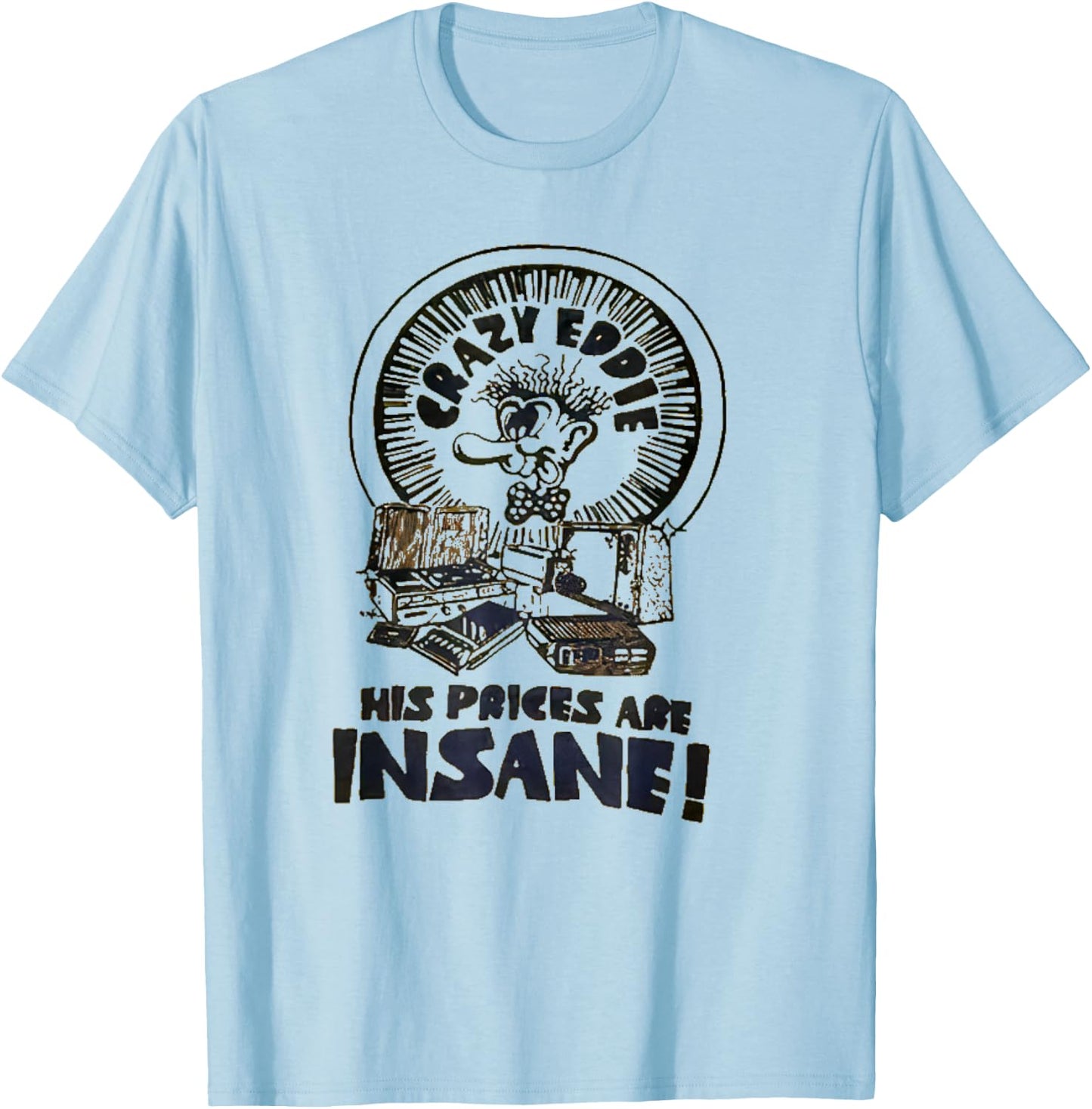 Crazy Eddie Electronics Department Store Retro Vintage T-Shirt - T-Shirt | Light Blue