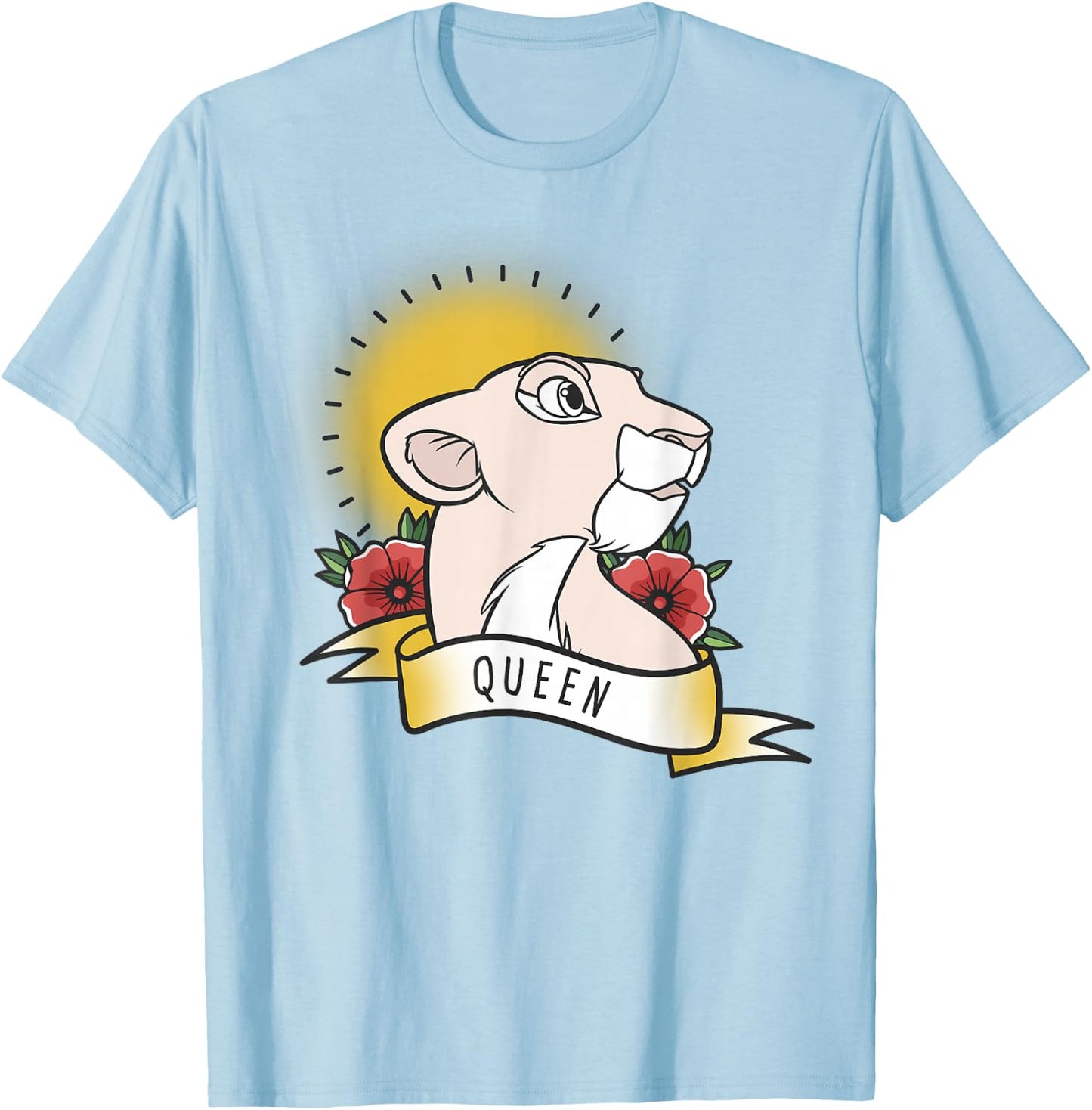 Disney Lion King Nala Queen Tattoo Yellow Graphic T-Shirt - T-Shirt | Light Blue