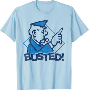 Monopoly You're Busted T-Shirt - T-Shirt | Light Blue