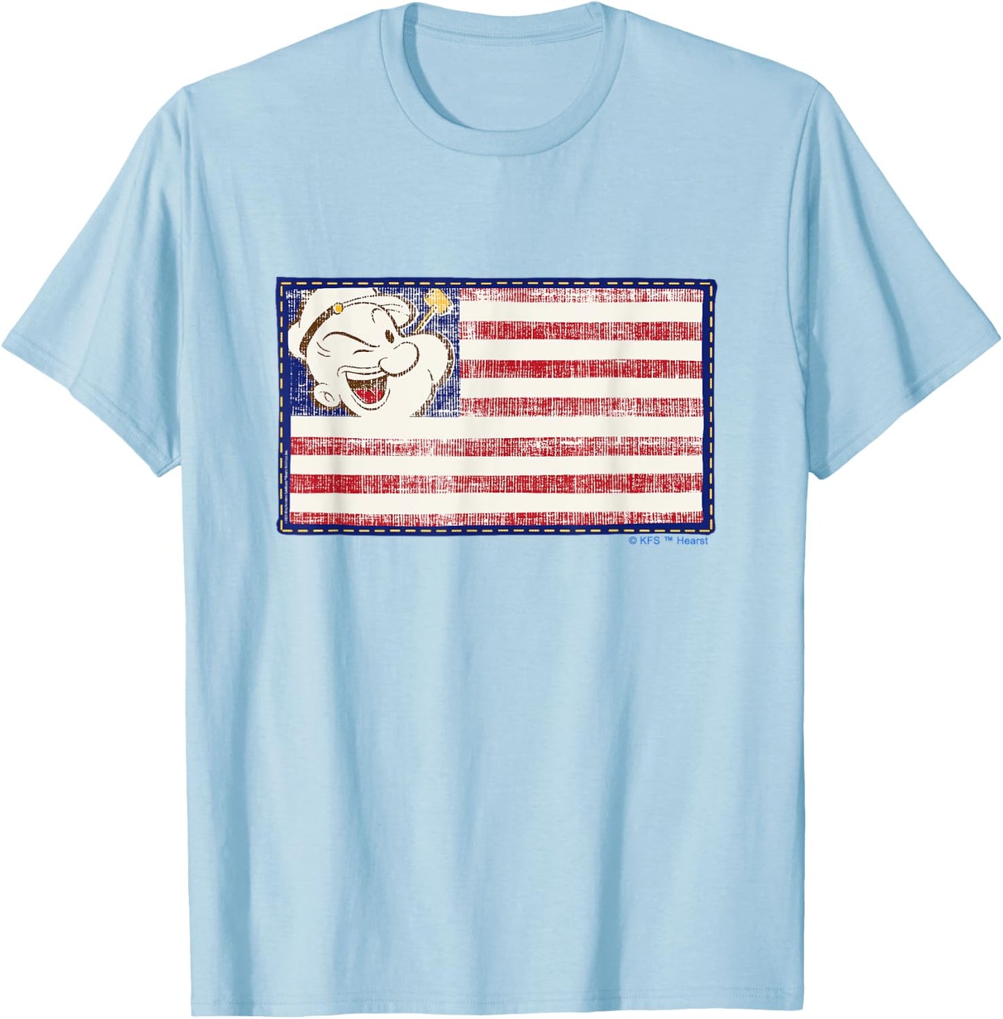 4th of July "Popeye Patriotic Flag" T-Shirt - T-Shirt | Light Blue
