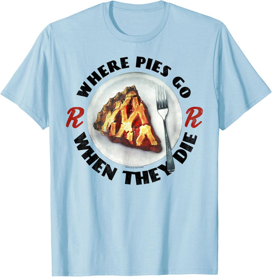 Twin Peaks Where Pies Go Die On A Plate Graphic T-Shirt - T-Shirt | Light Blue