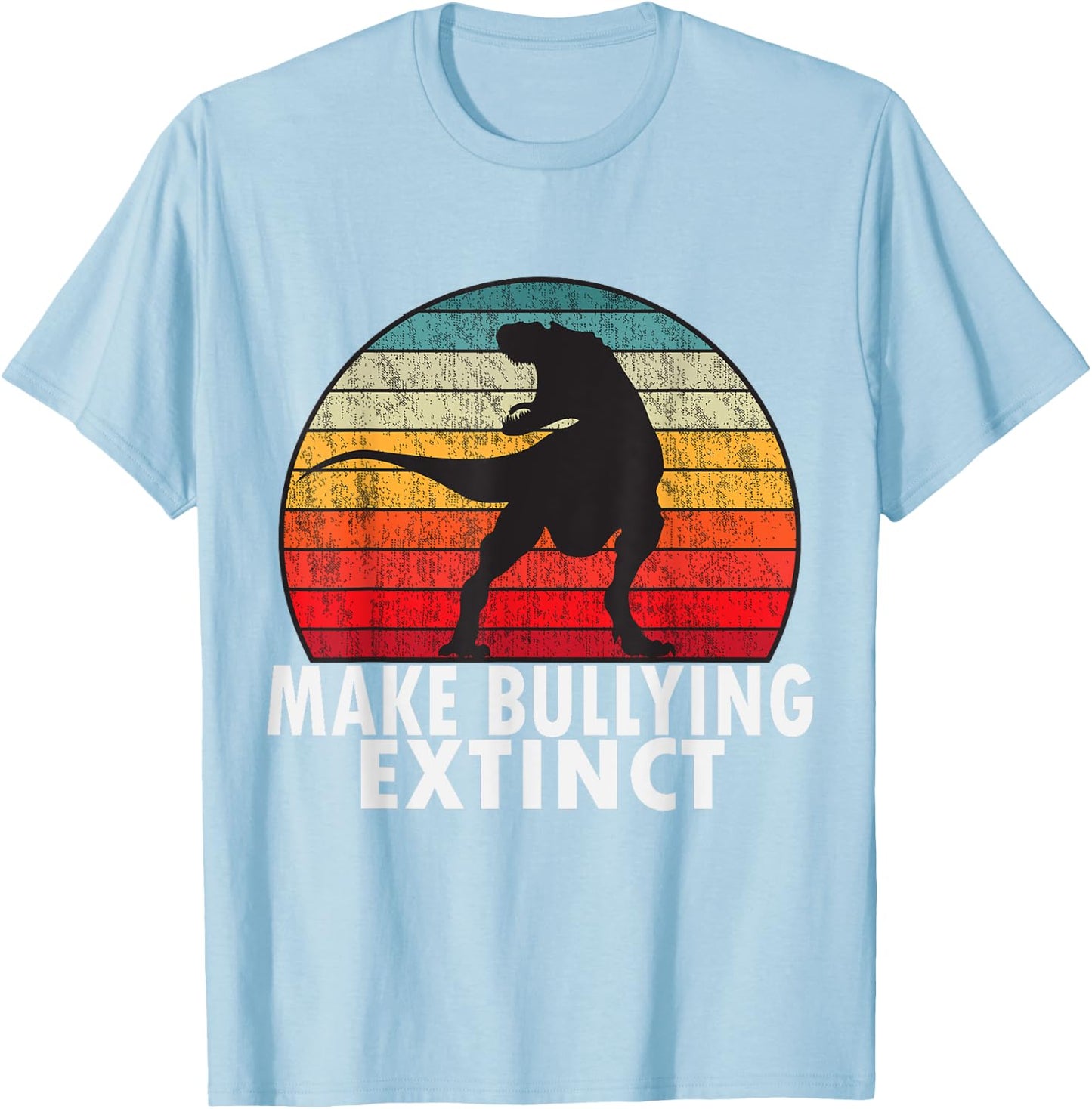 Make Bullying Extinct We Wear Orange For Unity Day Dinosaur T-Shirt - T-Shirt | Light Blue