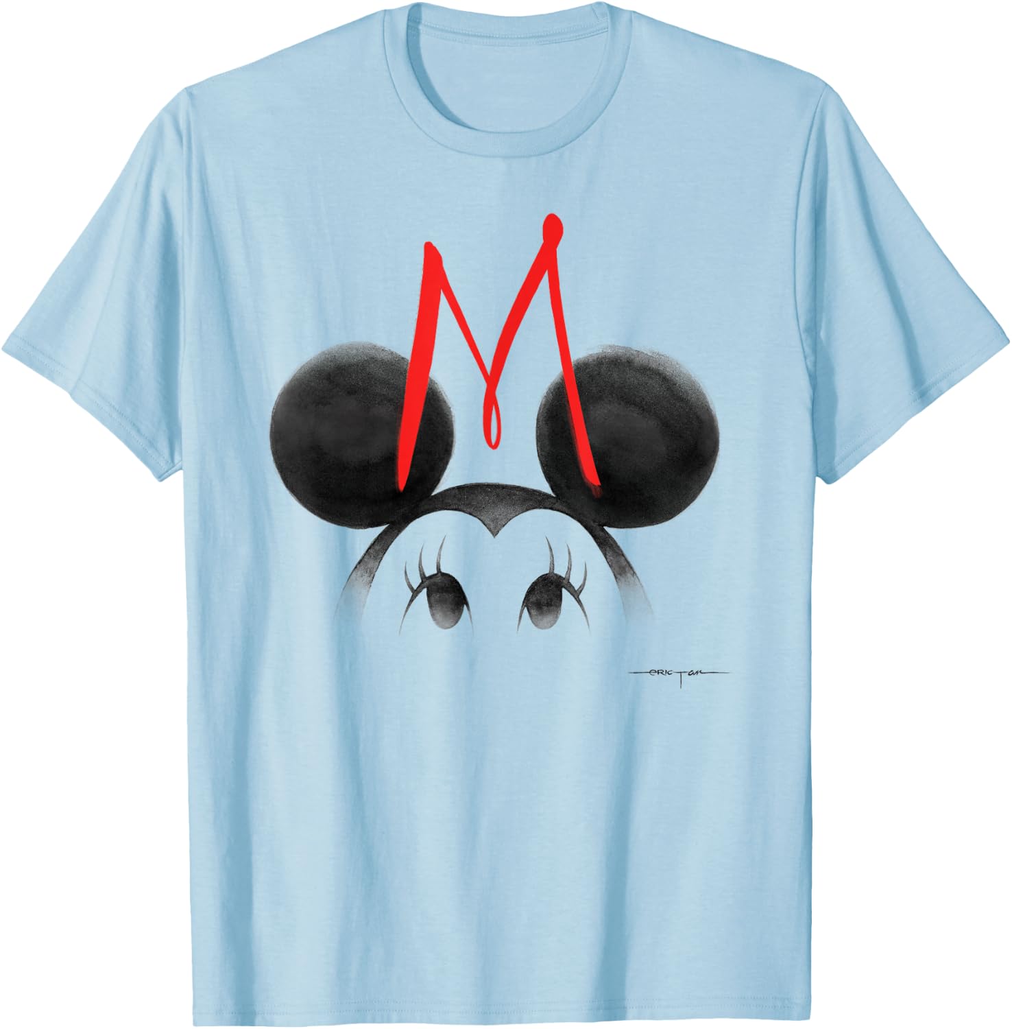 Minnie Mouse - Ears With Face T-Shirt - T-Shirt | Light Blue