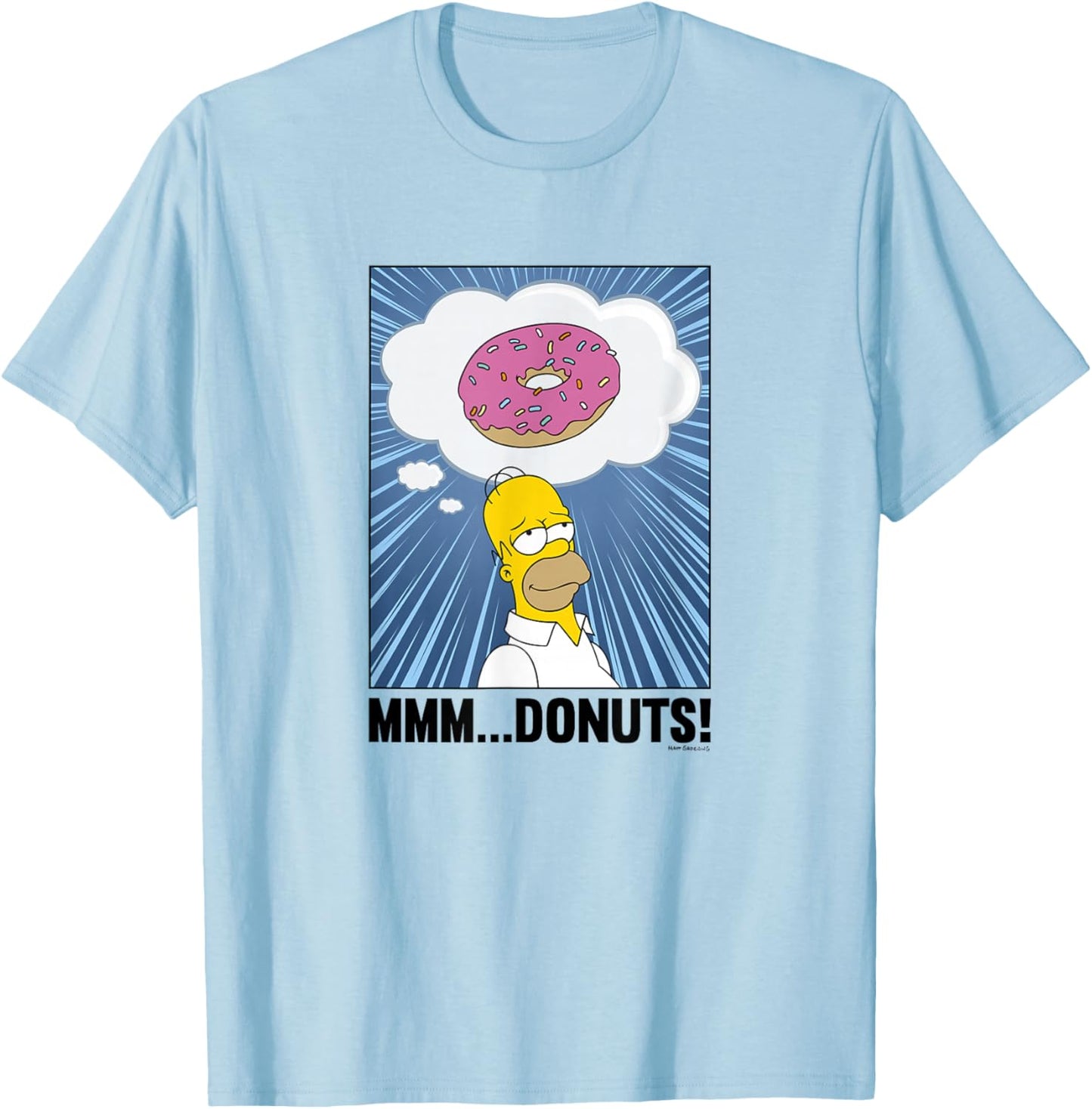The Simpsons Homer Mmm...Donuts T-Shirt - T-Shirt | Light Blue