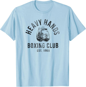 Trendy Heavy Hands Boxing Club Logo T-Shirt - T-Shirt | Light Blue