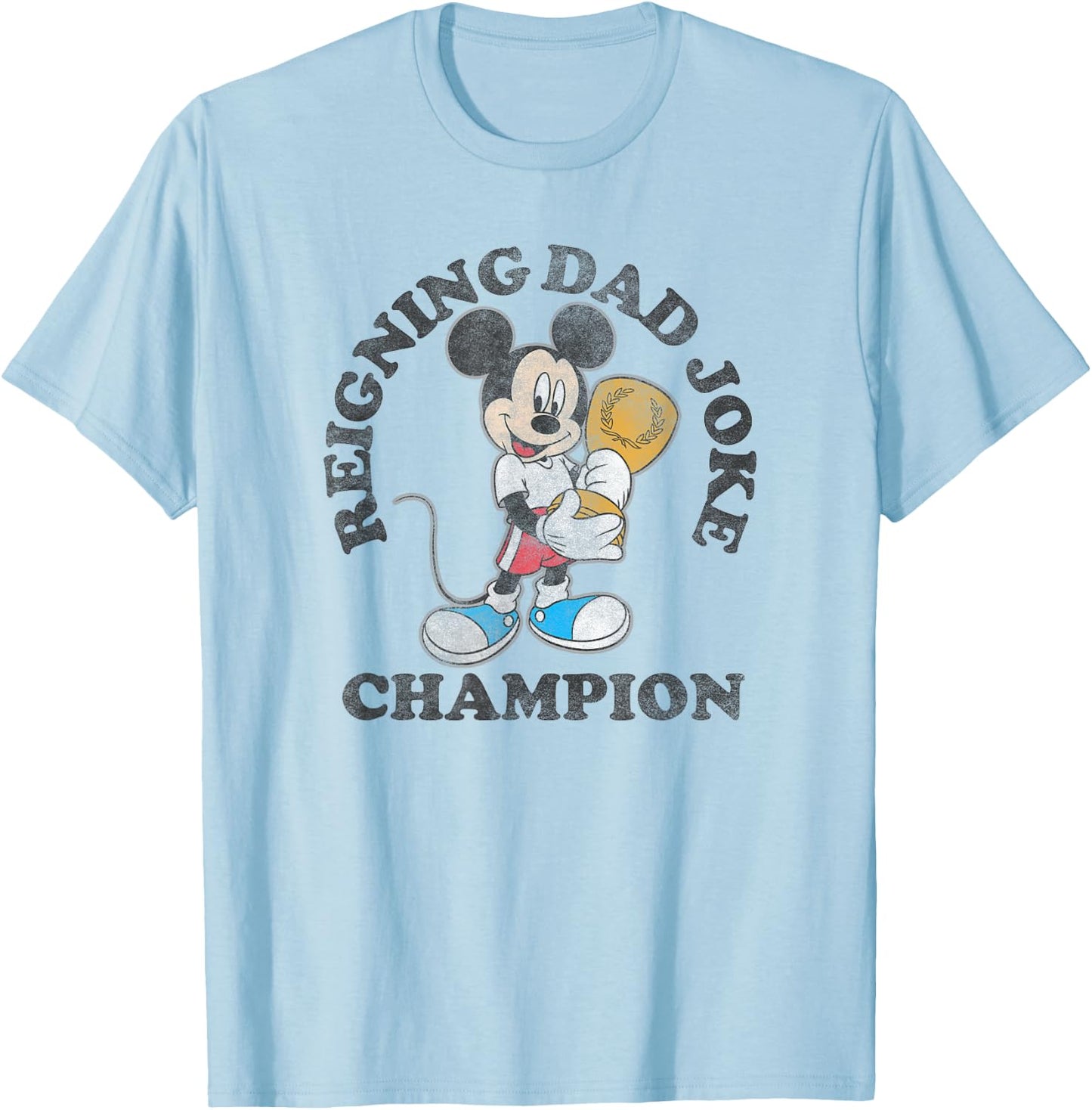 Disney Mickey Classic Father's Day Mickey Dad Joke Champion T-Shirt - T-Shirt | Light Blue
