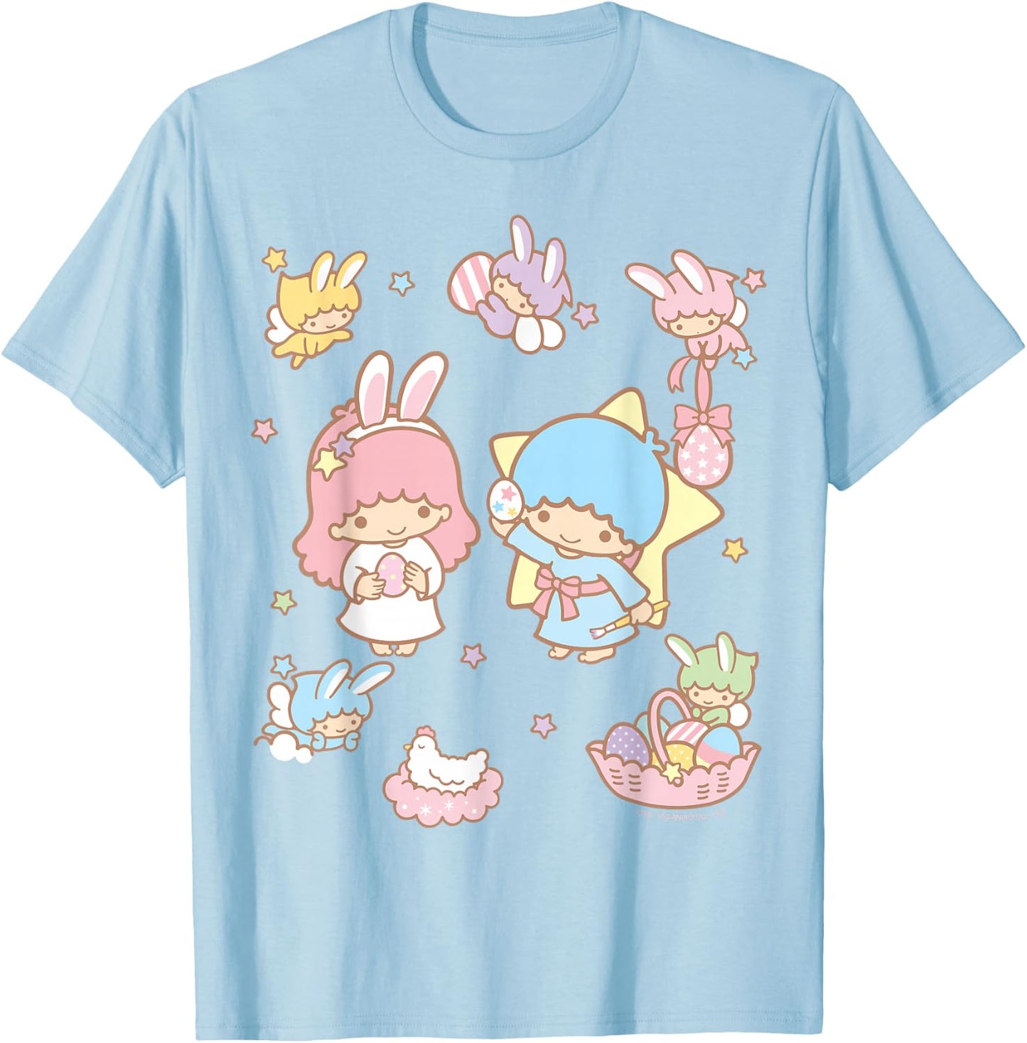 Little Twin Stars and Friends Easter Shirt T-Shirt - T-Shirt | Light Blue