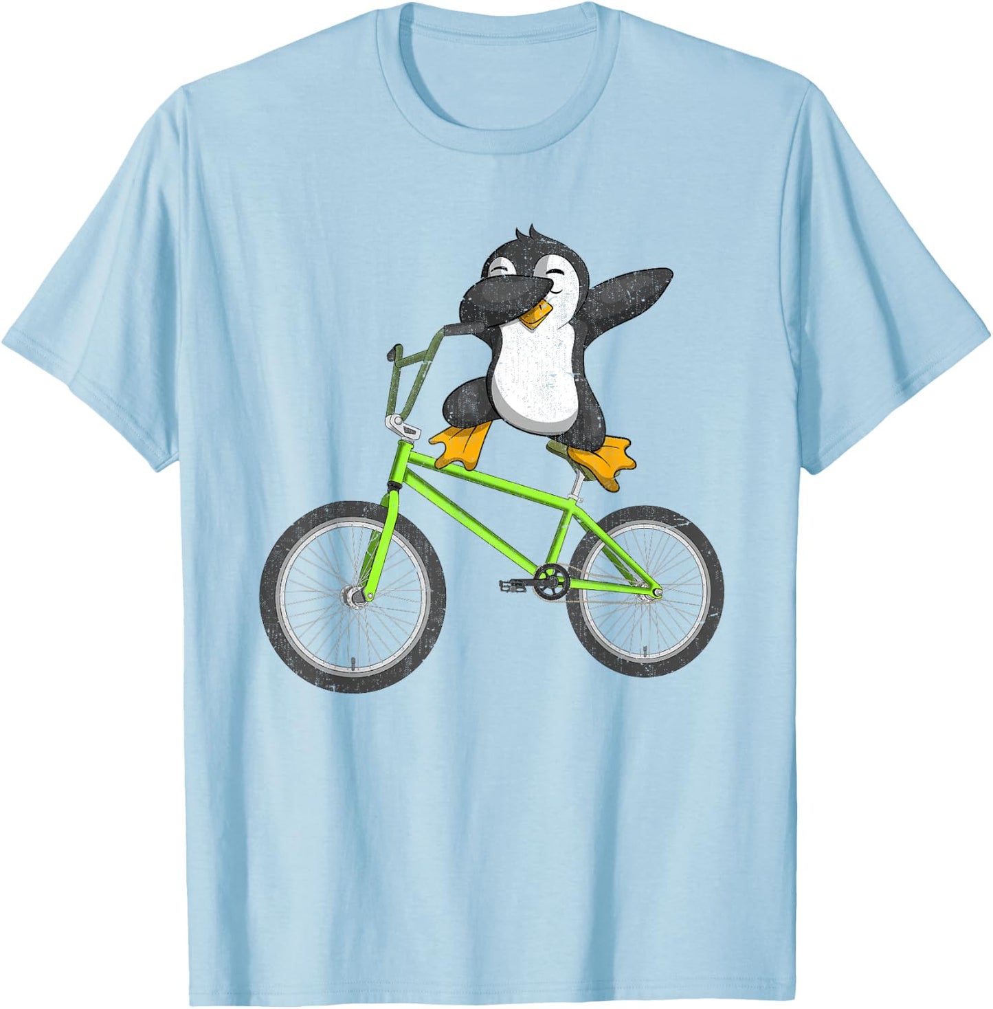 Cycling Antarctic Animal Lover Bike Cyclist Biker Penguin T-Shirt - T-Shirt | Light Blue