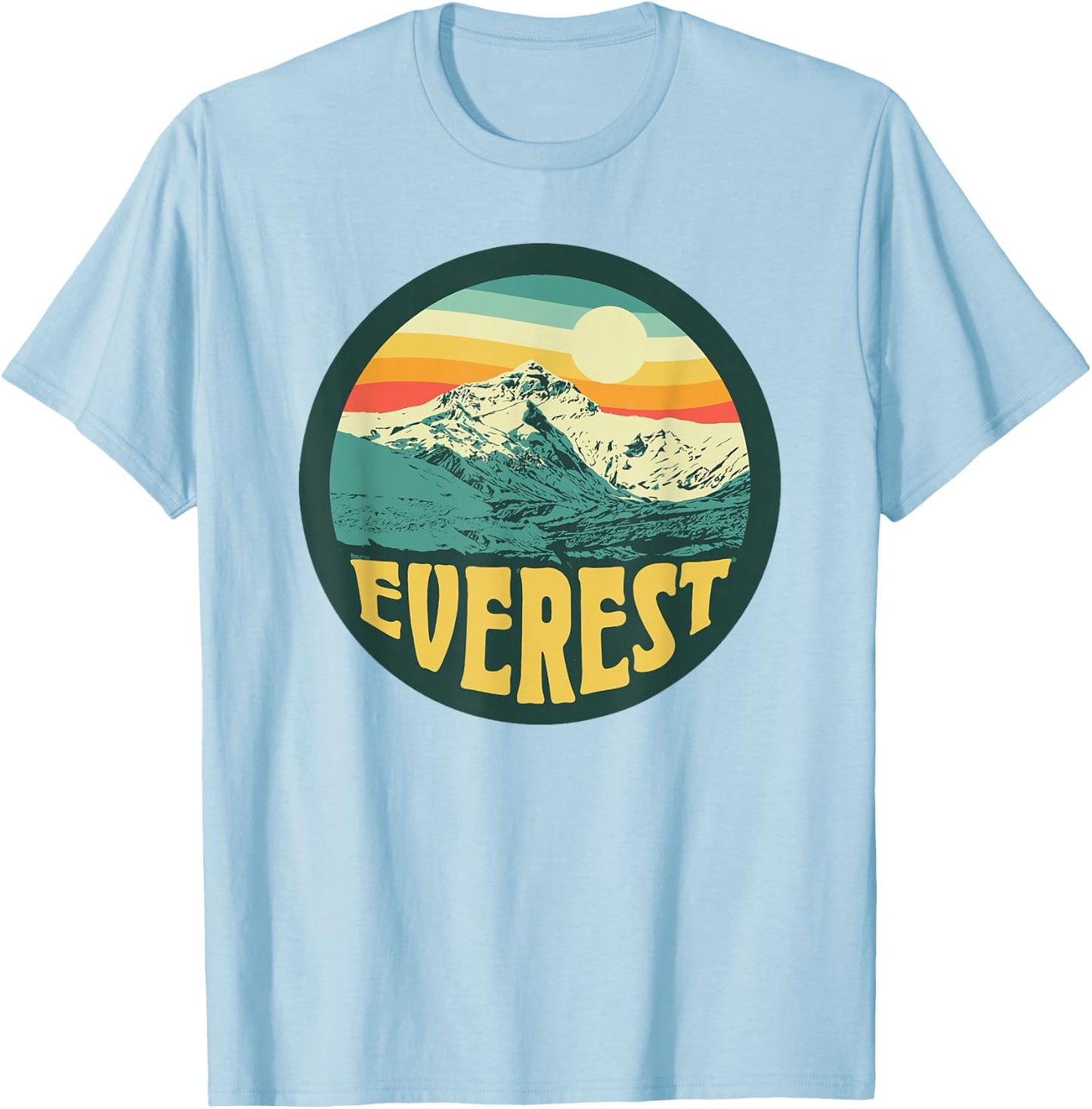 Mount Everest Himalayan Landmark Vintage 80s Graphic T-Shirt - T-Shirt | Light Blue
