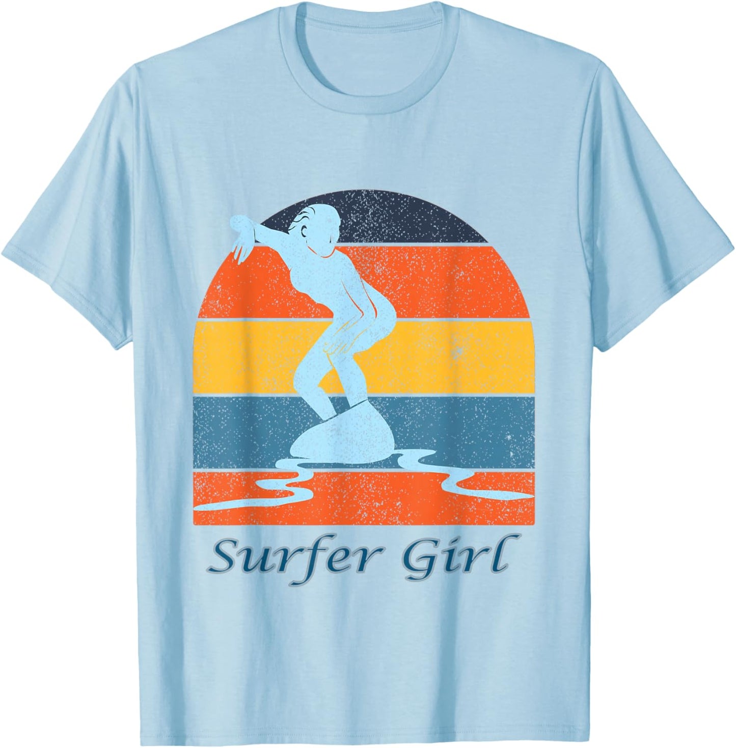 Surfer Girl, Surfing T-Shirt - T-Shirt | Light Blue