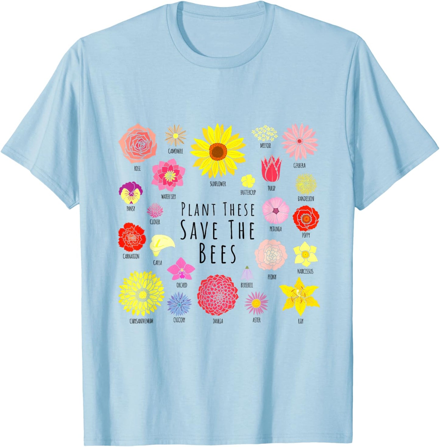 Plant These Save The Bees - Environment Nature Flower Power T-Shirt - T-Shirt | Light Blue