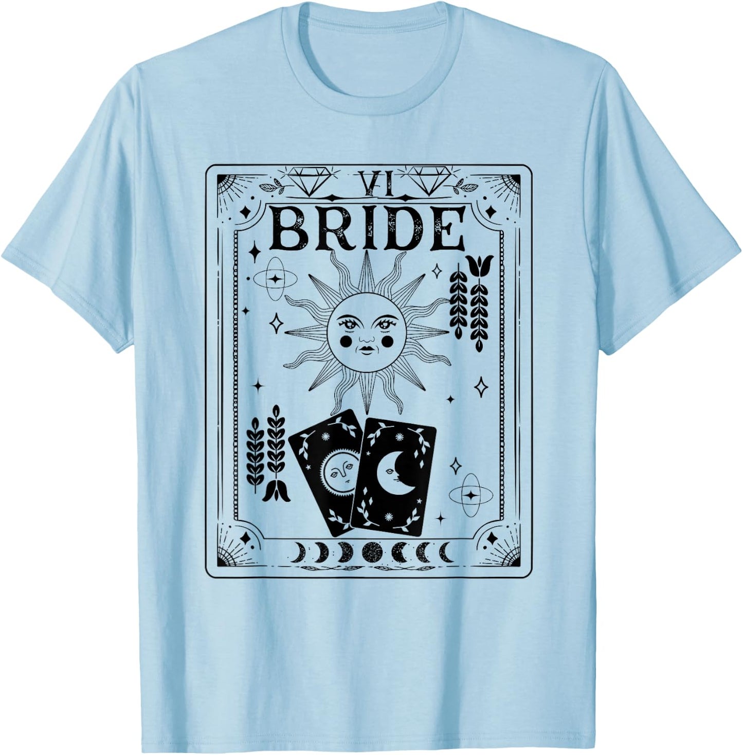 Gothic Witchy Coven, Tarot Celestial Bachelorette matching T-Shirt - T-Shirt | Light Blue