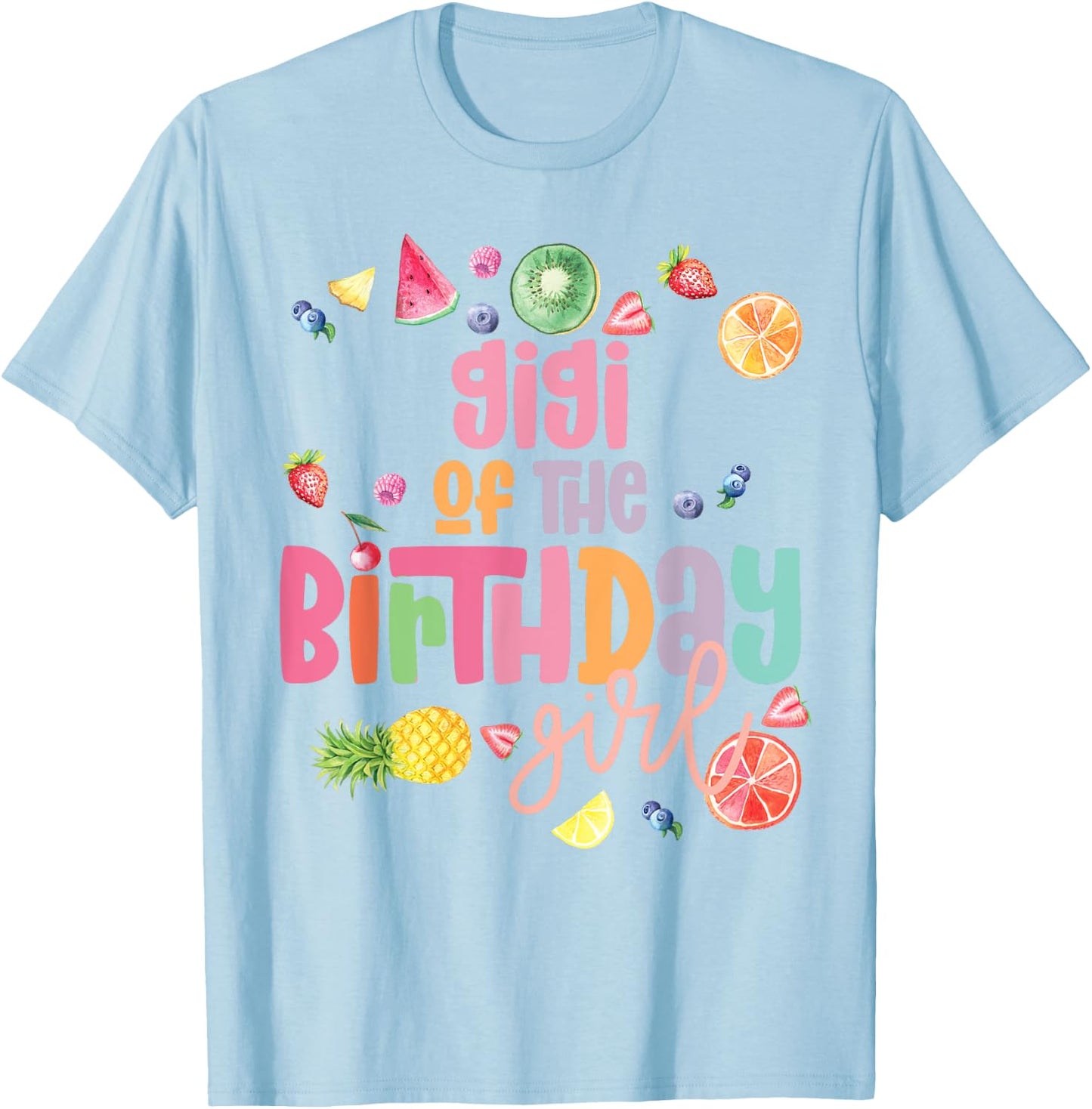 Gigi Twotii Frutti 2-Year-Old Fruit Tropical Birthday T-Shirt - T-Shirt | Light Blue