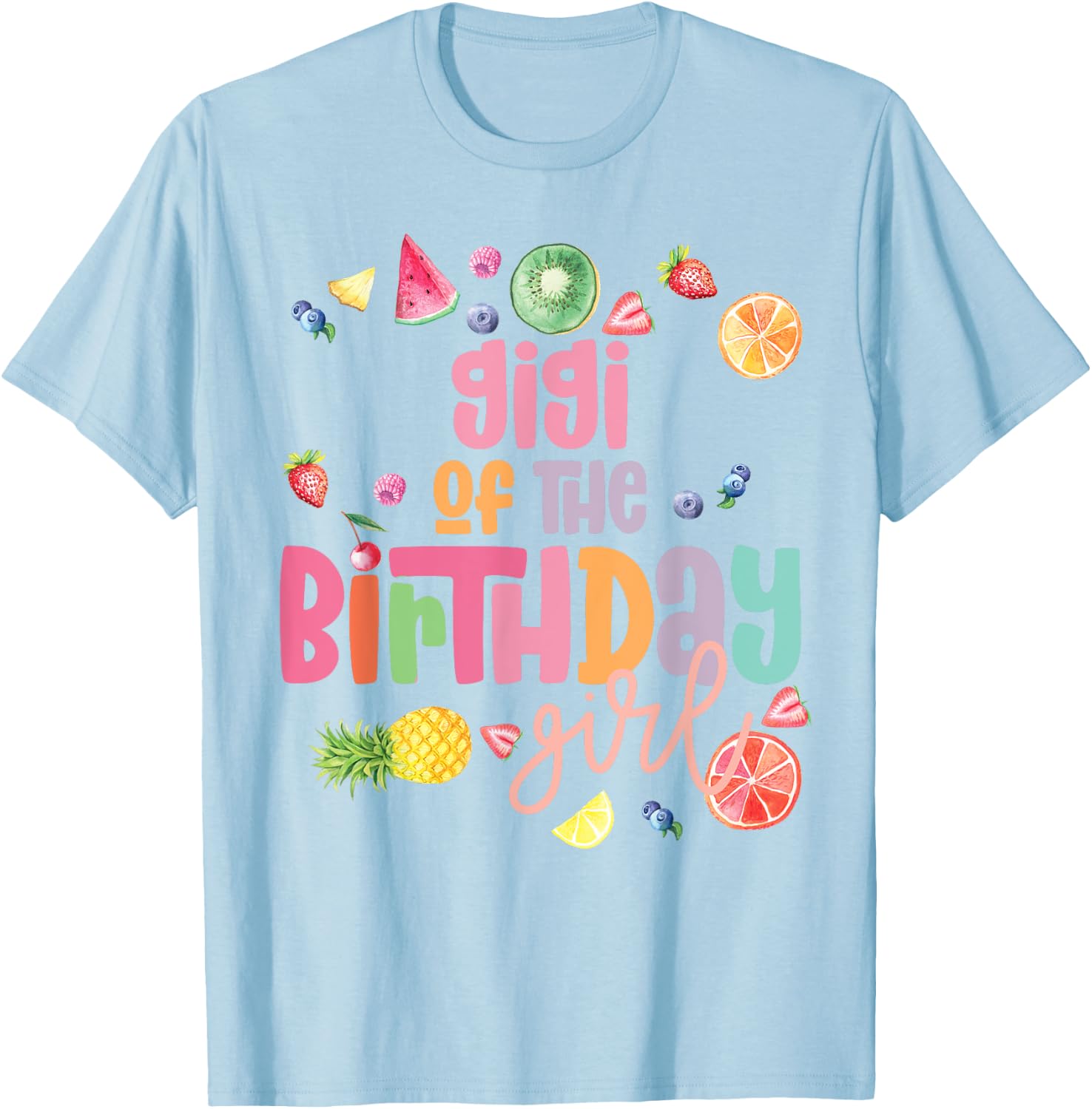Gigi Twotii Frutti 2-Year-Old Fruit Tropical Birthday T-Shirt - T-Shirt | Light Blue