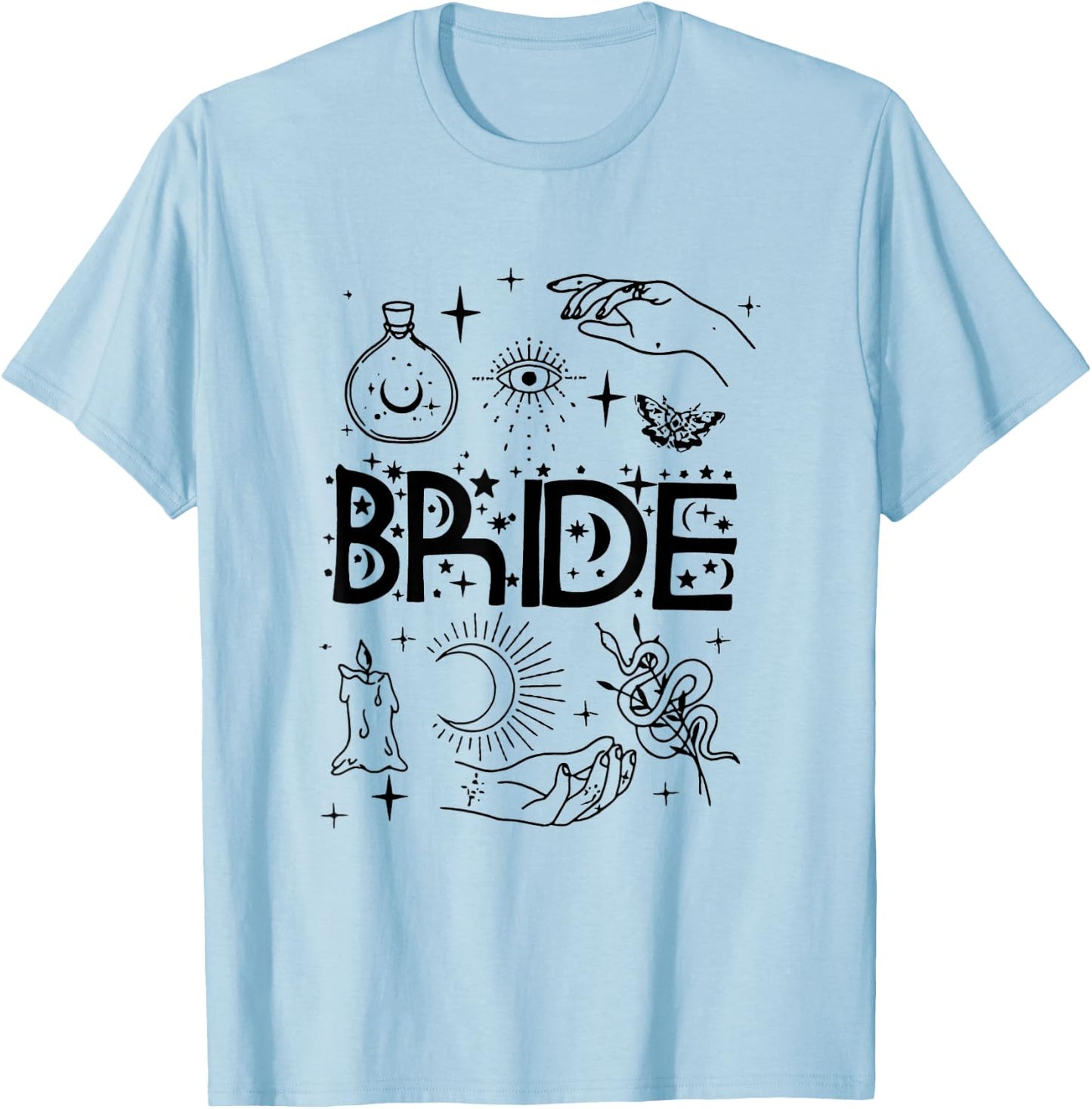 Bachelorette Party Bride & Bridesmaids Girl Witch Bride T-Shirt - T-Shirt | Light Blue