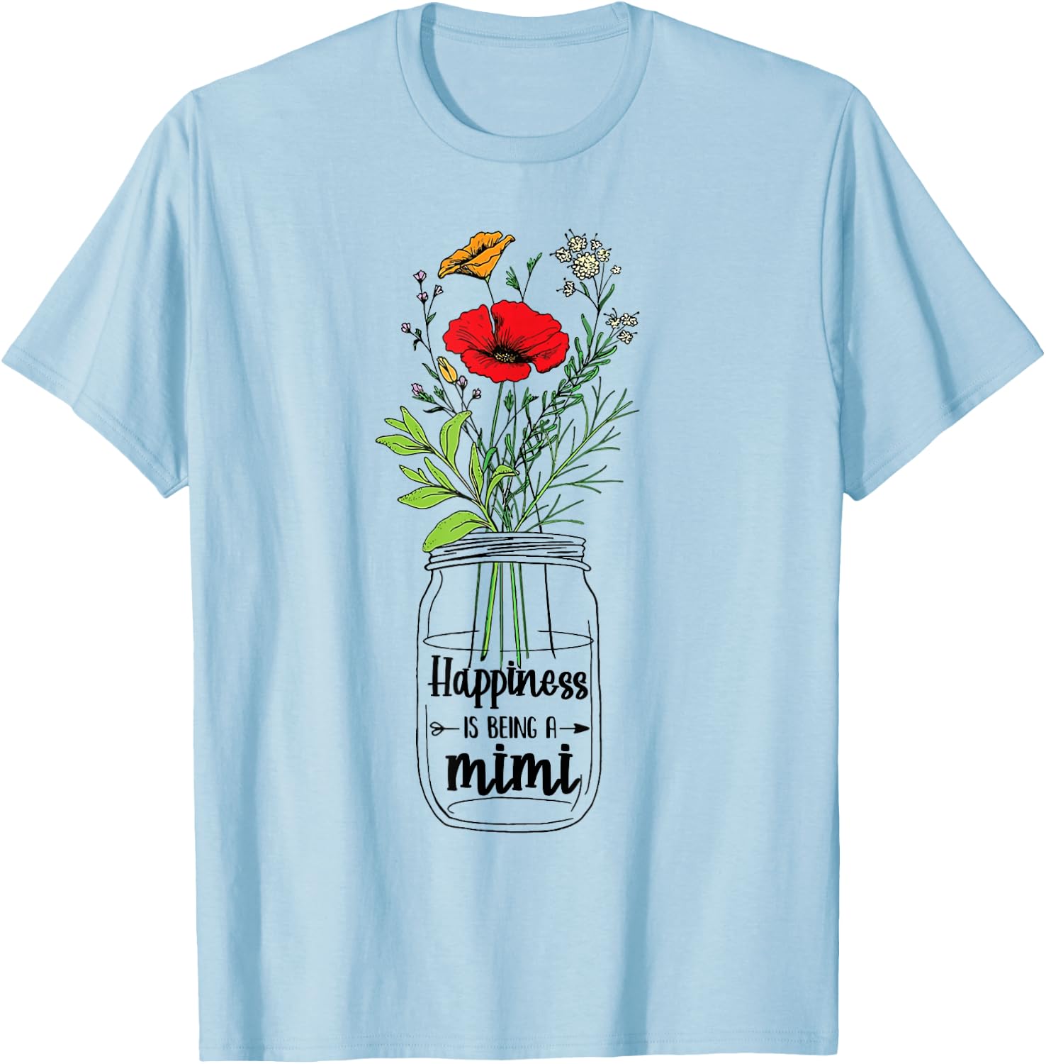 Happiness is being a Mimi Announcement Mothers Day T-Shirt - T-Shirt | Light Blue