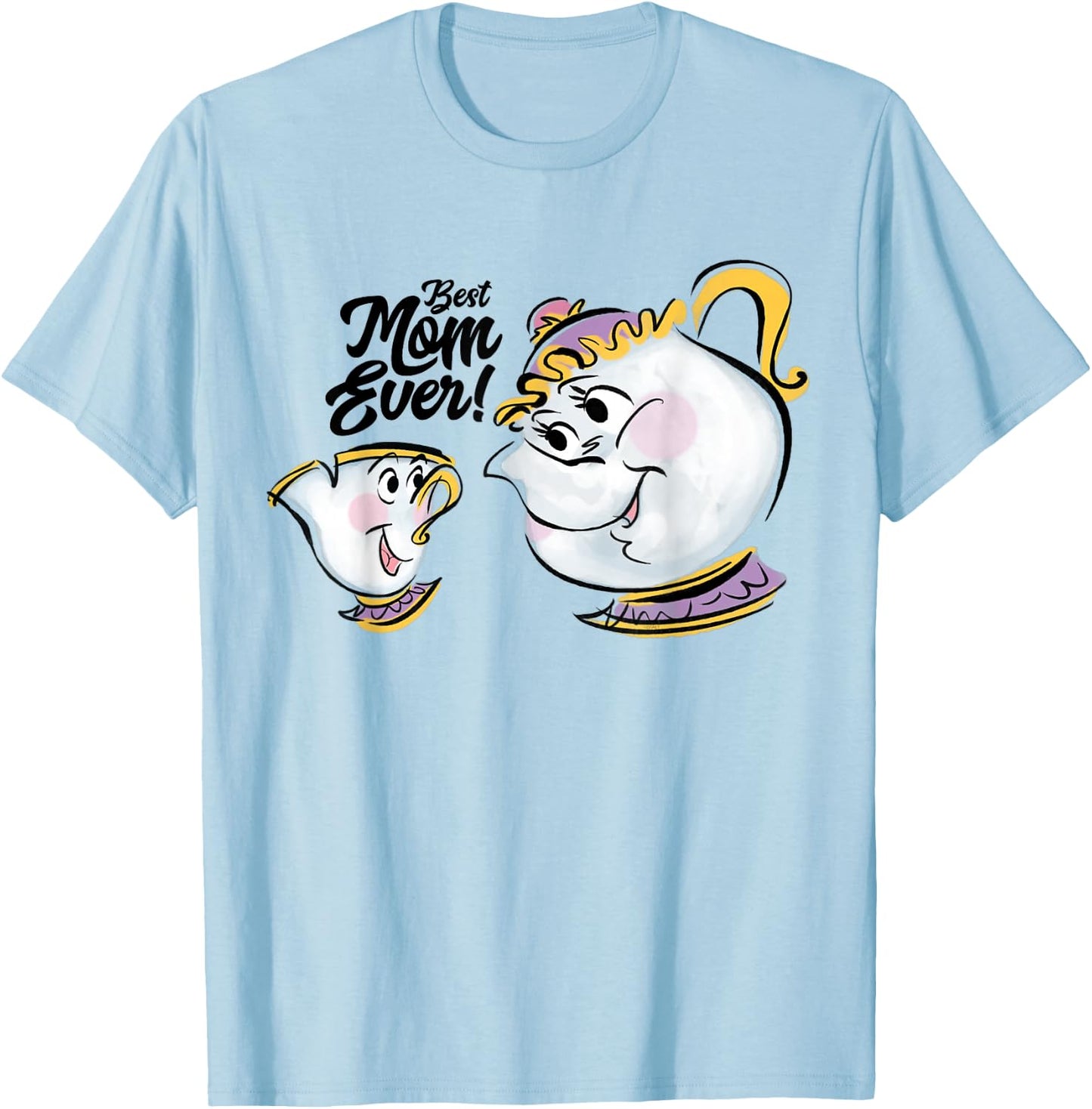 Disney Beauty and the Beast Chip Mrs. Potts Best Mom Ever T-Shirt - T-Shirt | Light Blue